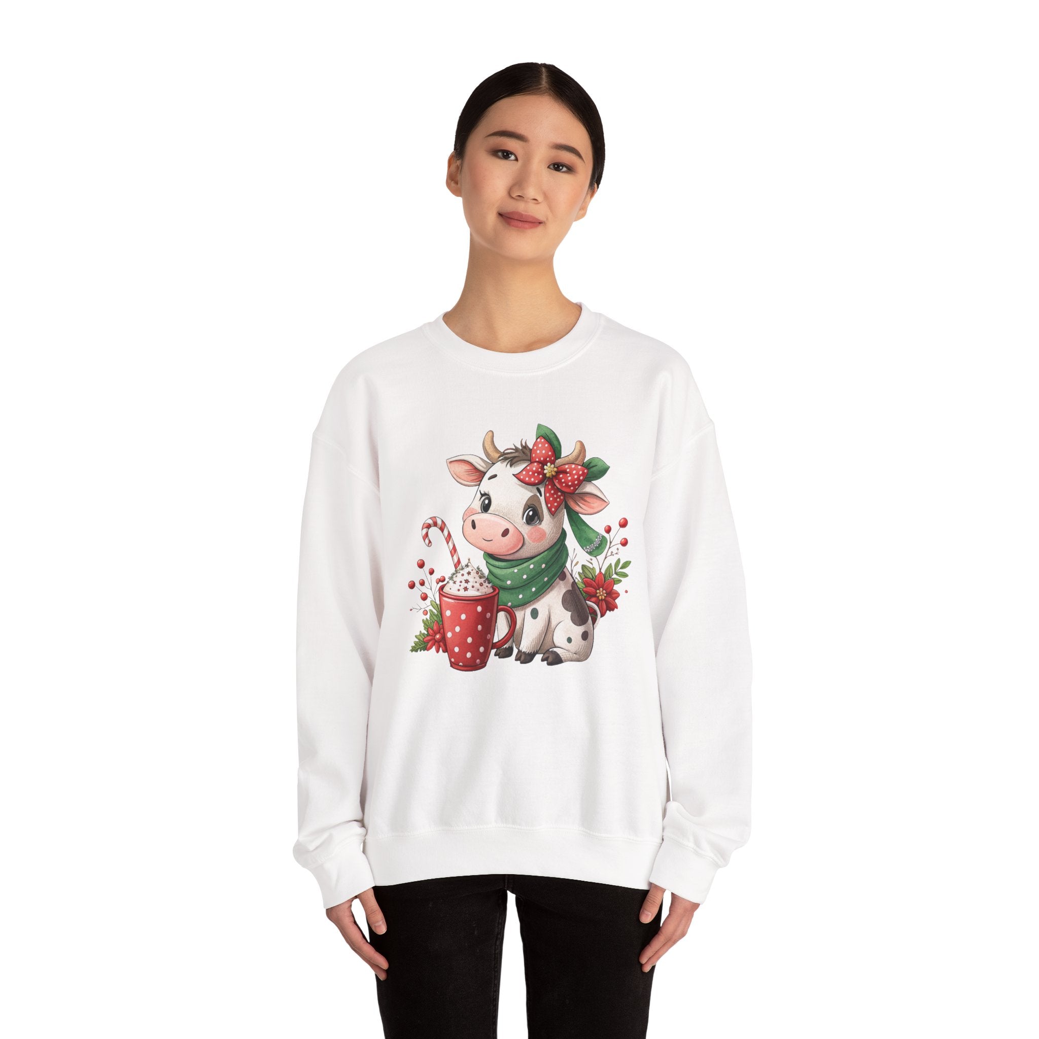 Cute Christmas Cow Sweatshirt