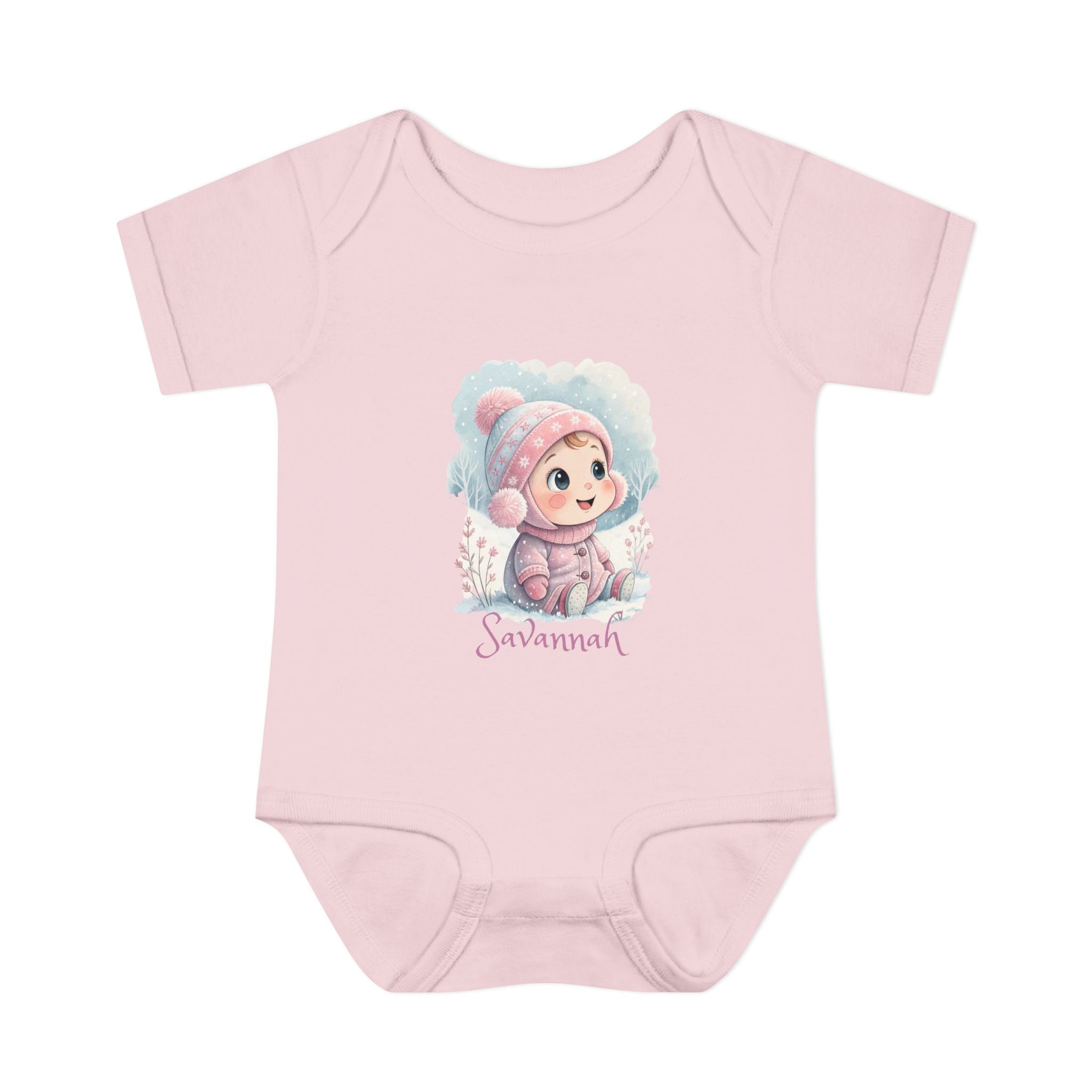 Personalized Baby Bodysuit — Cute Winter Design with Name (Infant Onesie)