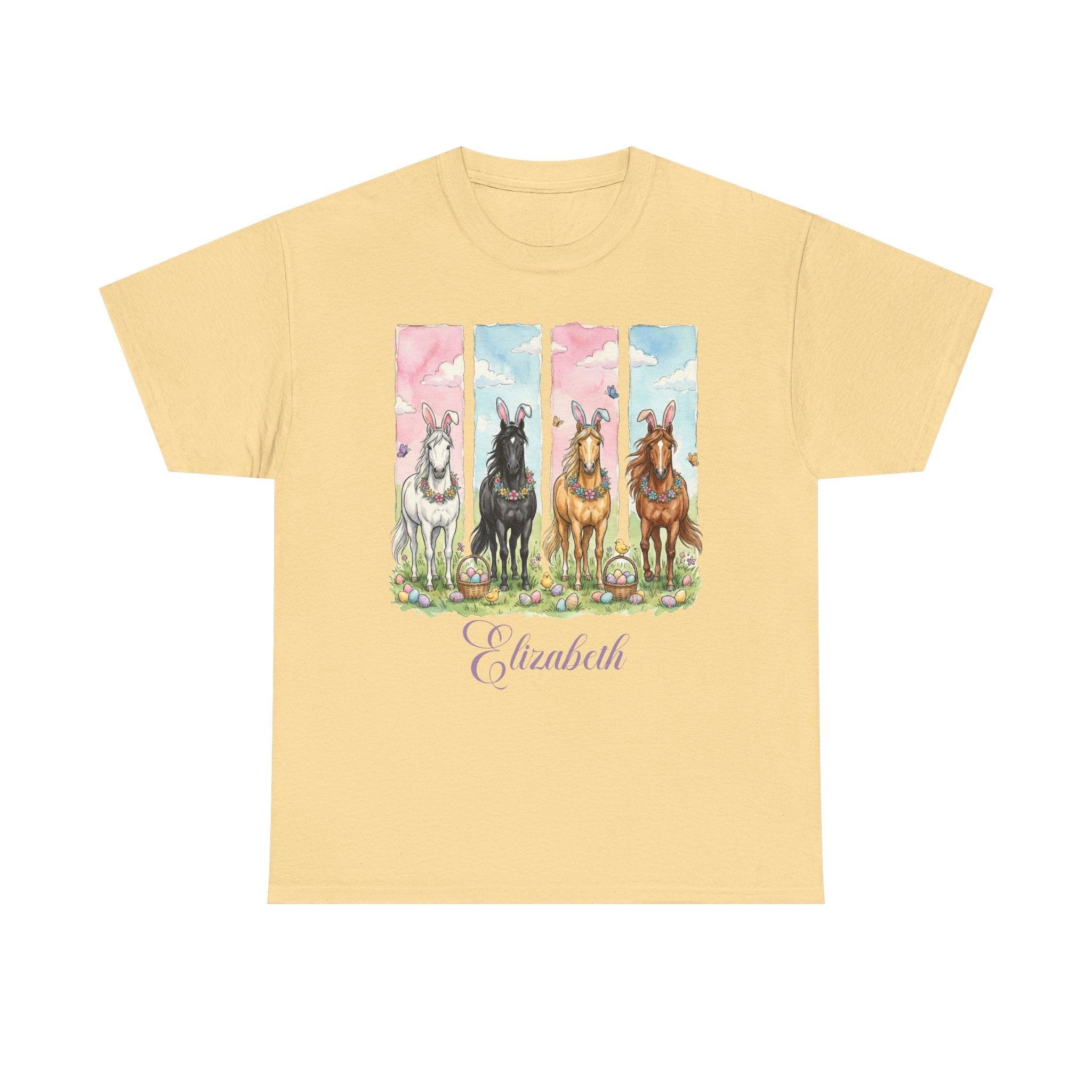 Easter Horse Watercolor Portrait Tee — Personalized Design