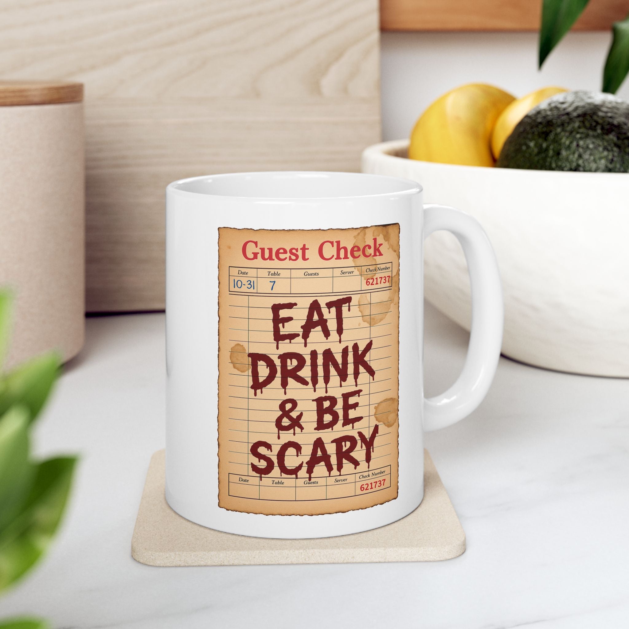 Eat Drink & Be Scary Ceramic Mug