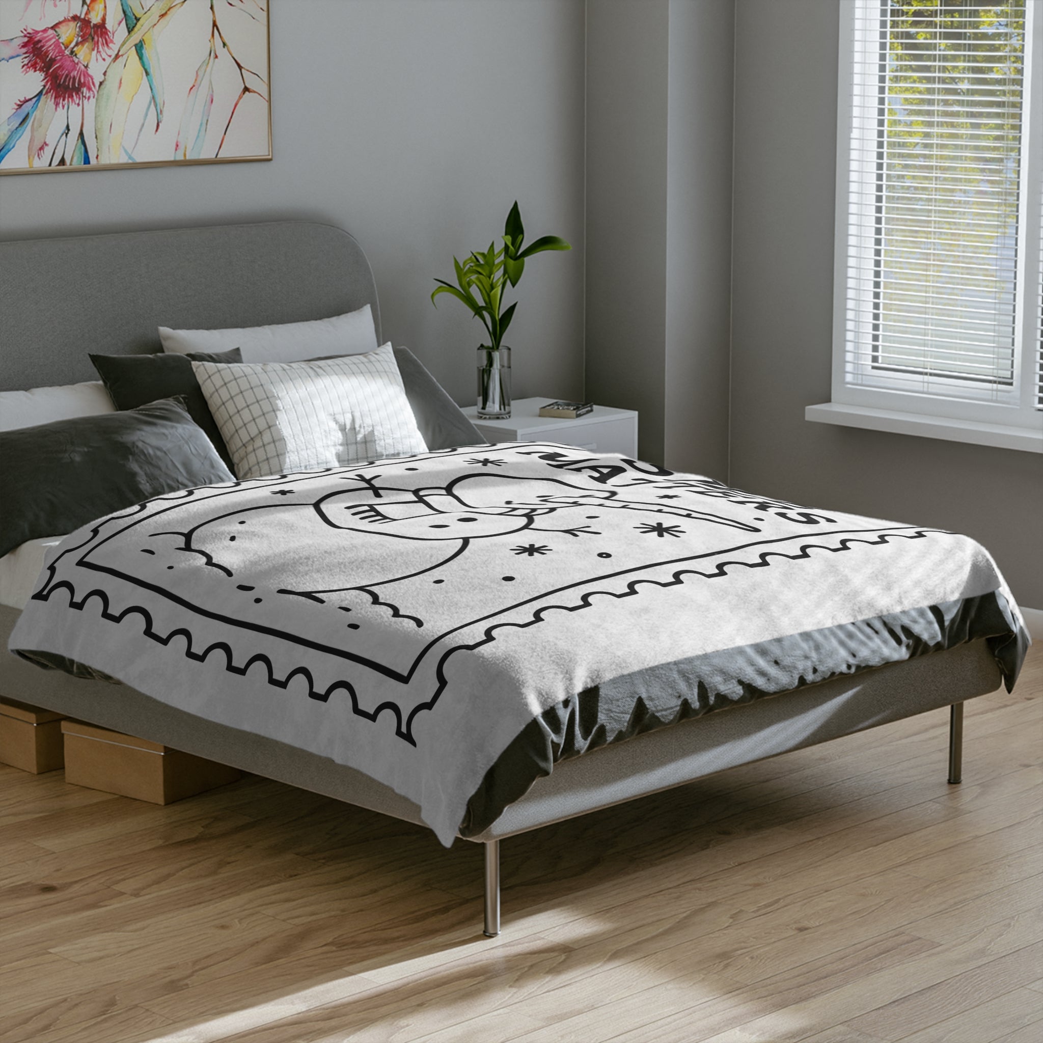 Holiday Throw Blanket — 'Size Matters' Snowman Velveteen Microfiber Blanket