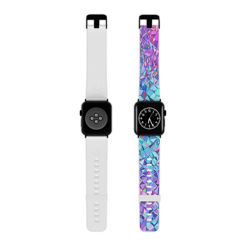 Holographic Prism Apple Watch Band — Iridescent Geometric Silicone Strap
