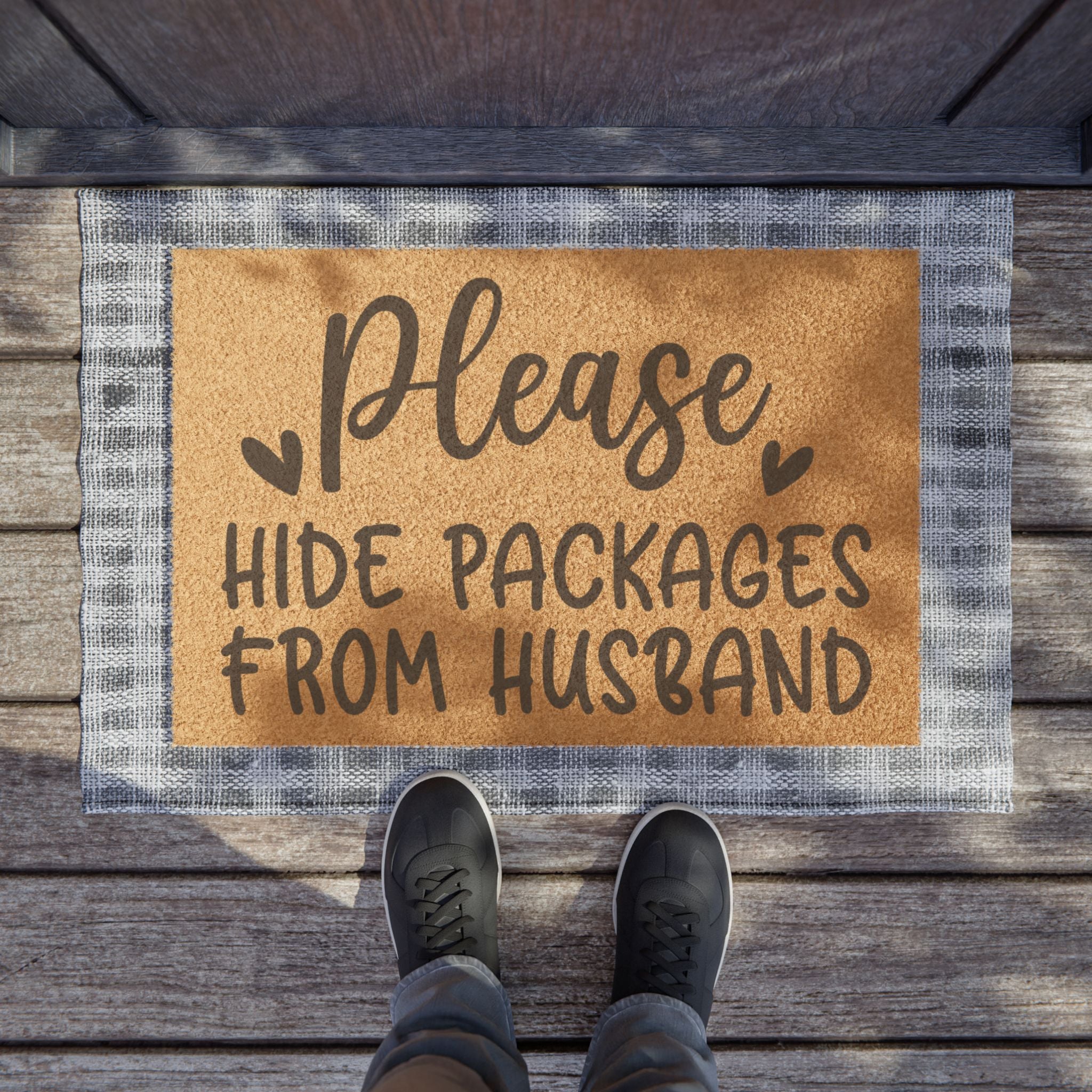 Please Hide Packages From Husband Doormat