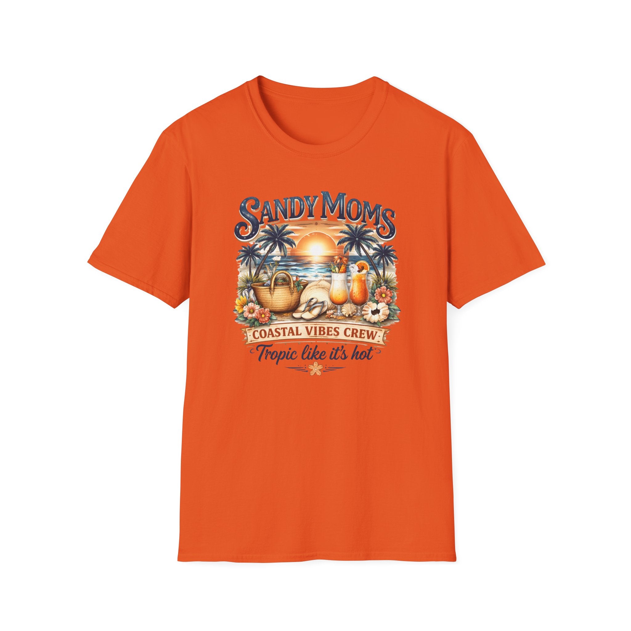 Sandy Moms Coastal Vibes T-Shirt — "Tropic Like It’s Hot" Beach Tee