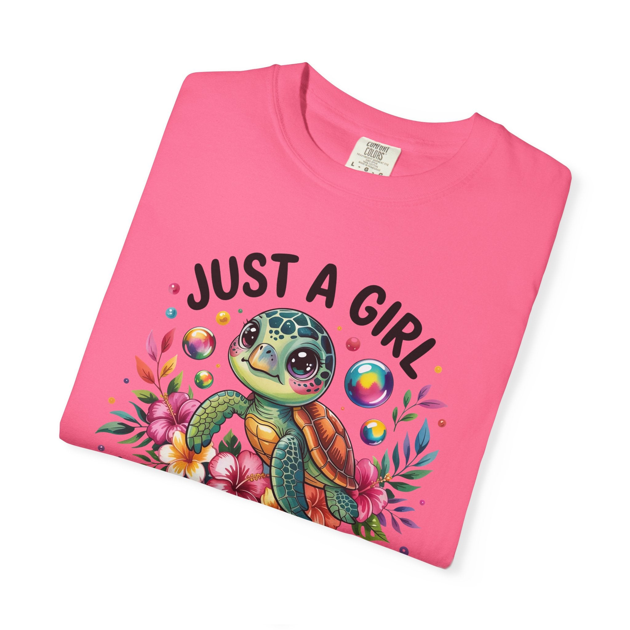 Just a Girl Loves Turtles Graphic T-Shirt — Cute Sea Turtle Tee