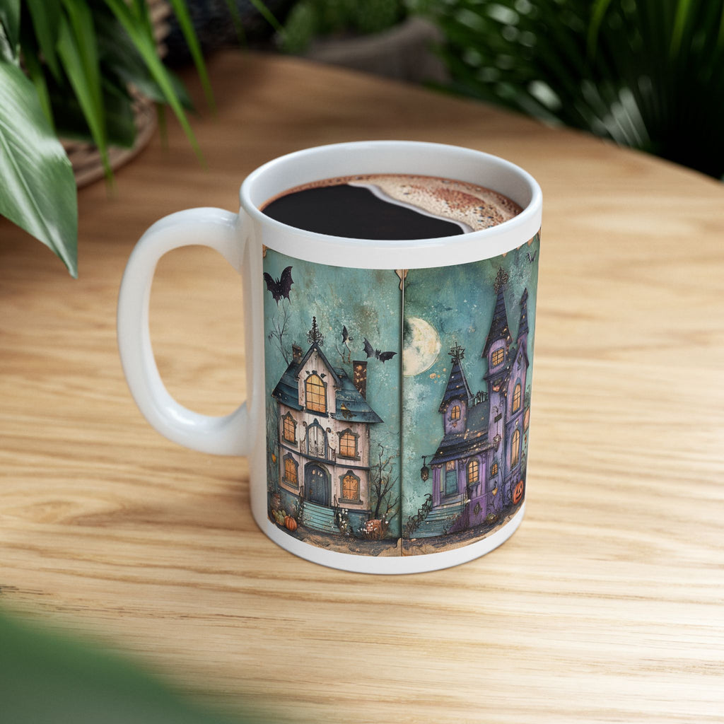 Spooky Halloween Haunted House Ceramic Mug