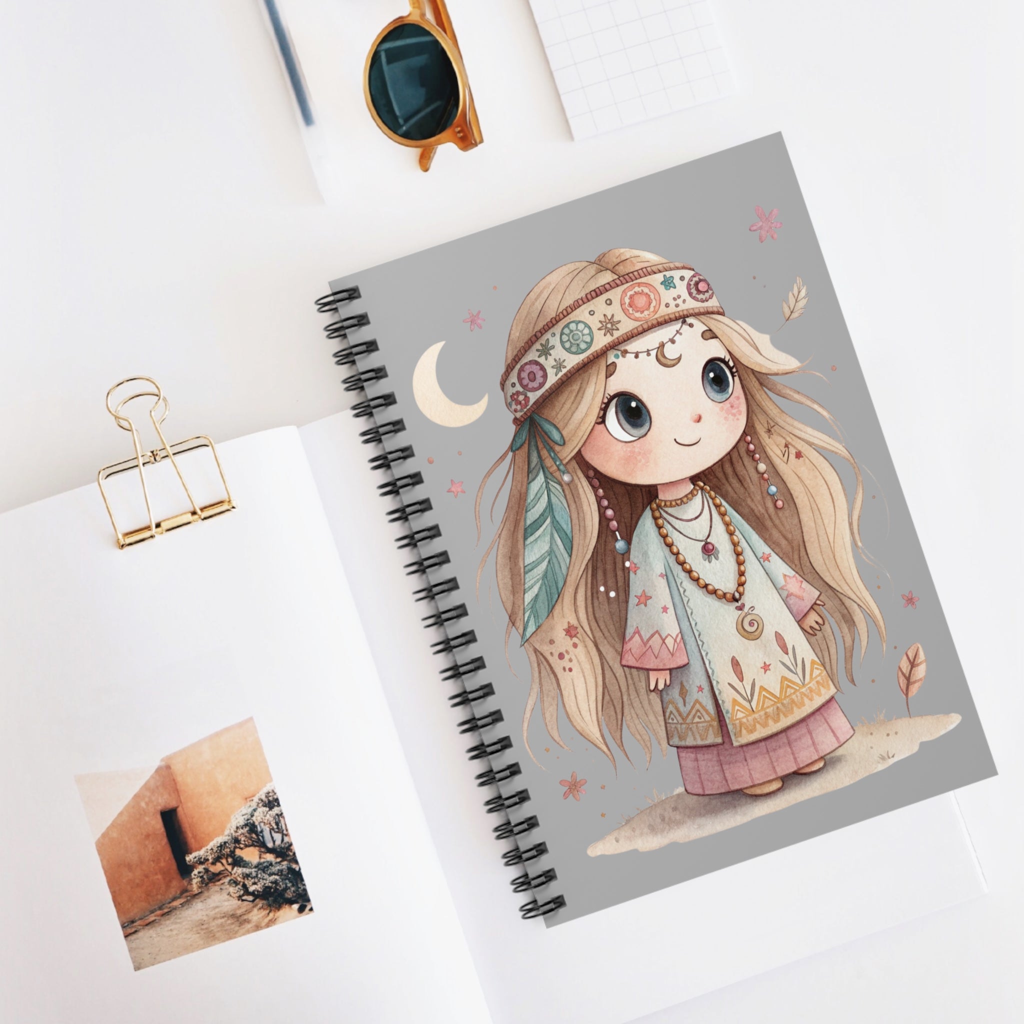 Boho Chic Spiral Notebook - Whimsical Design for Creative Souls