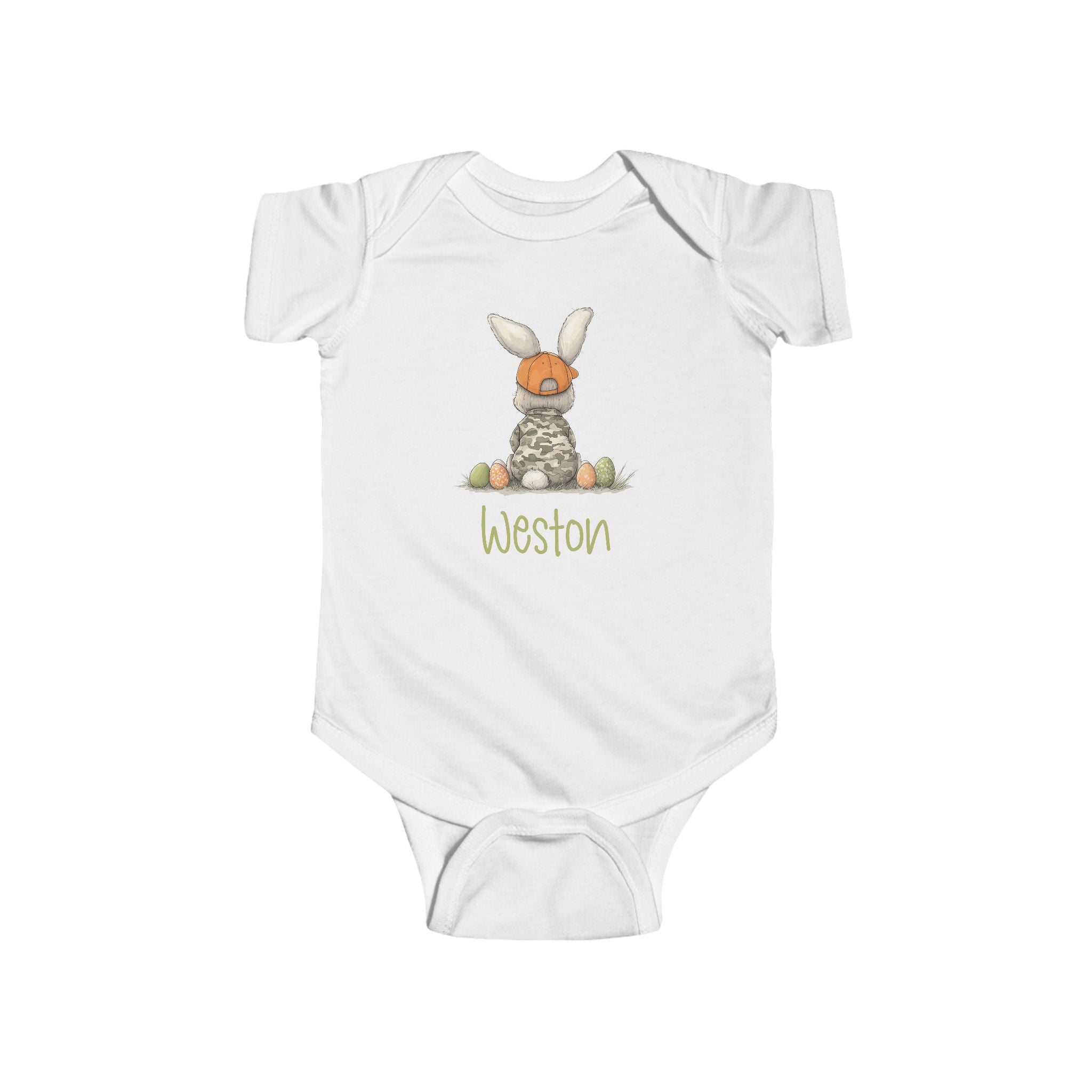 Personalized Bunny Baby Bodysuit — Custom Name Easter Infant Onesie