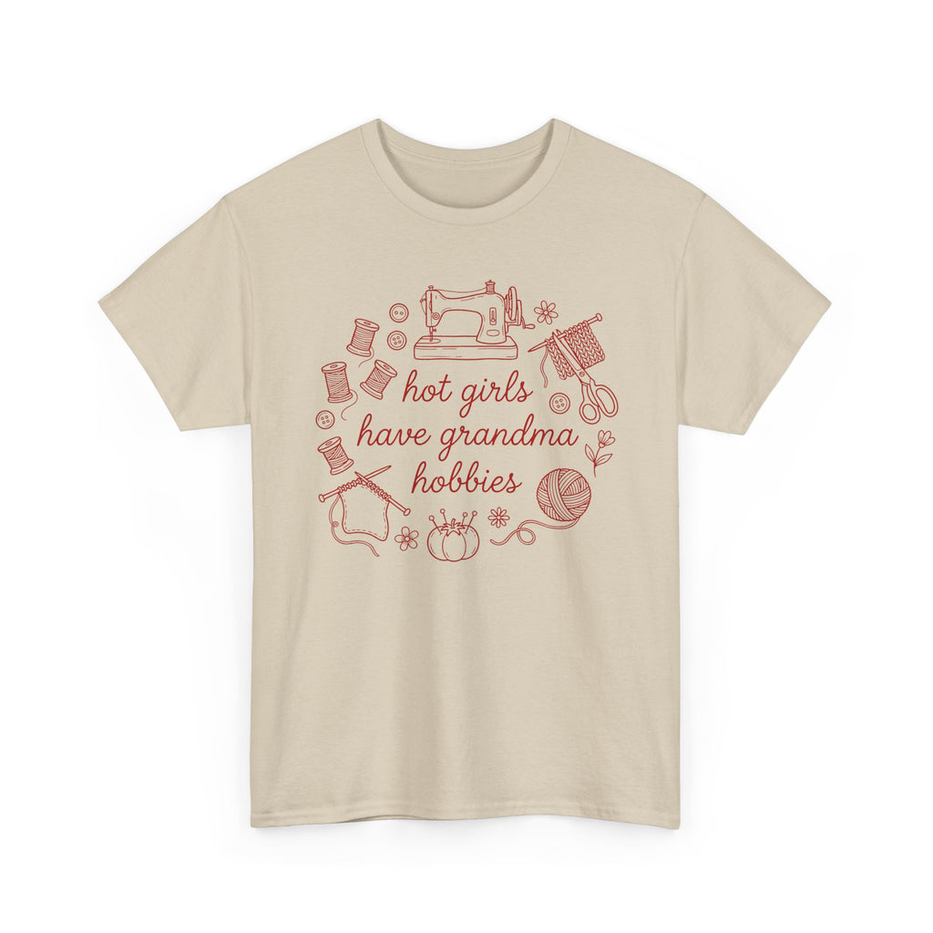"Hot Girls Have Grandma Hobbies" Retro Sewing & Crafts Tee
