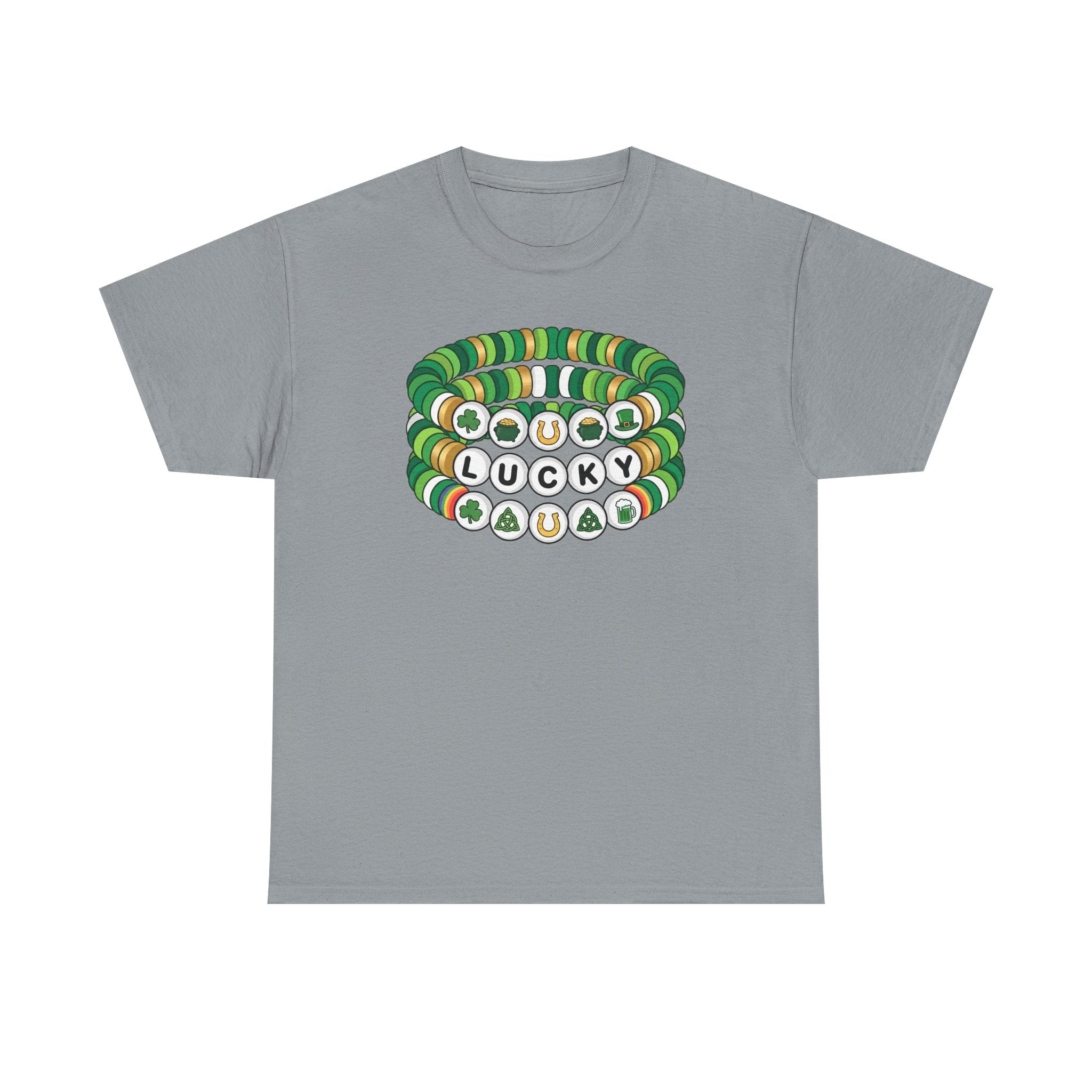 Lucky Bead Bracelet Graphic Tee — St. Patrick’s Day Green Charm Shirt