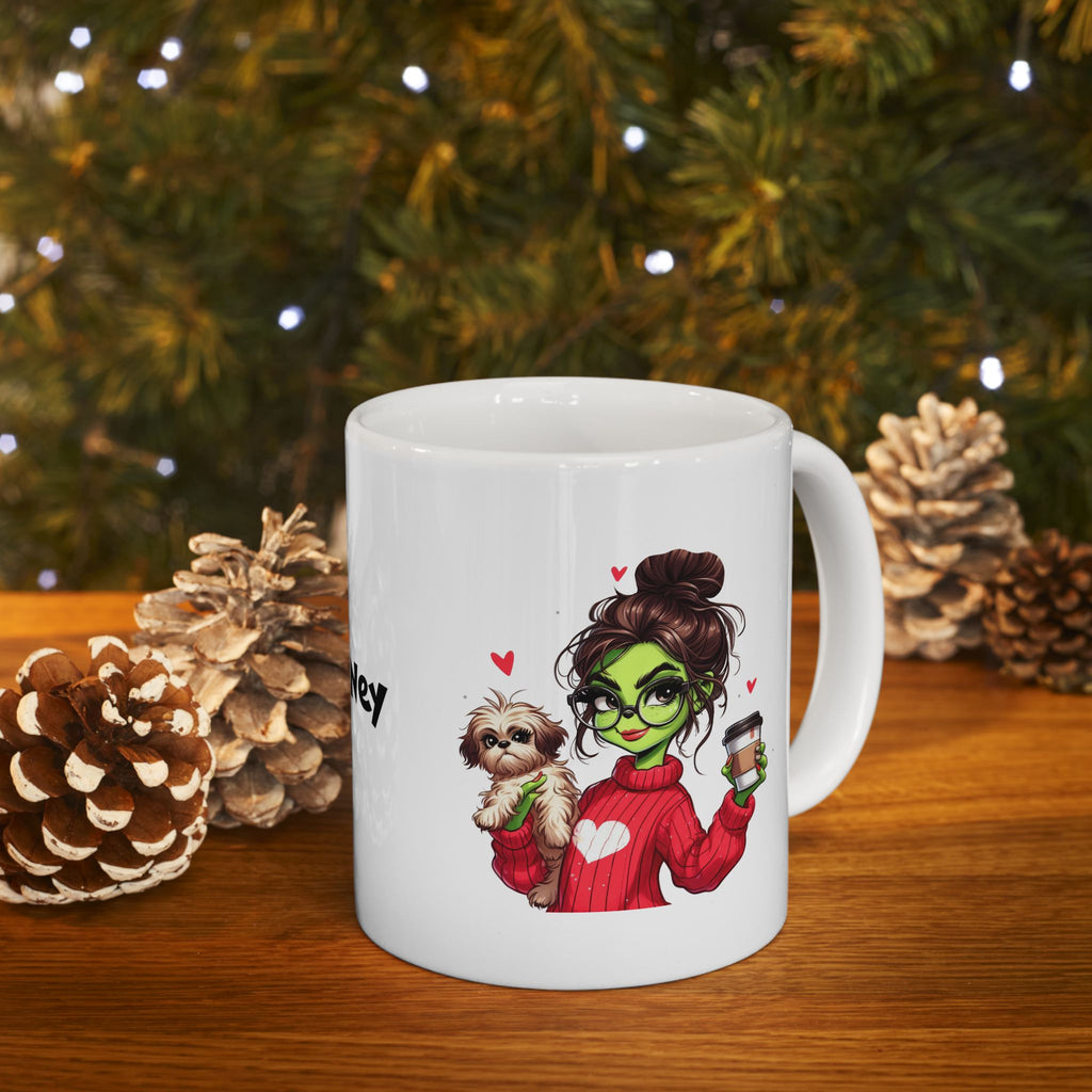 Personalized Grinch Girl Ceramic Mug