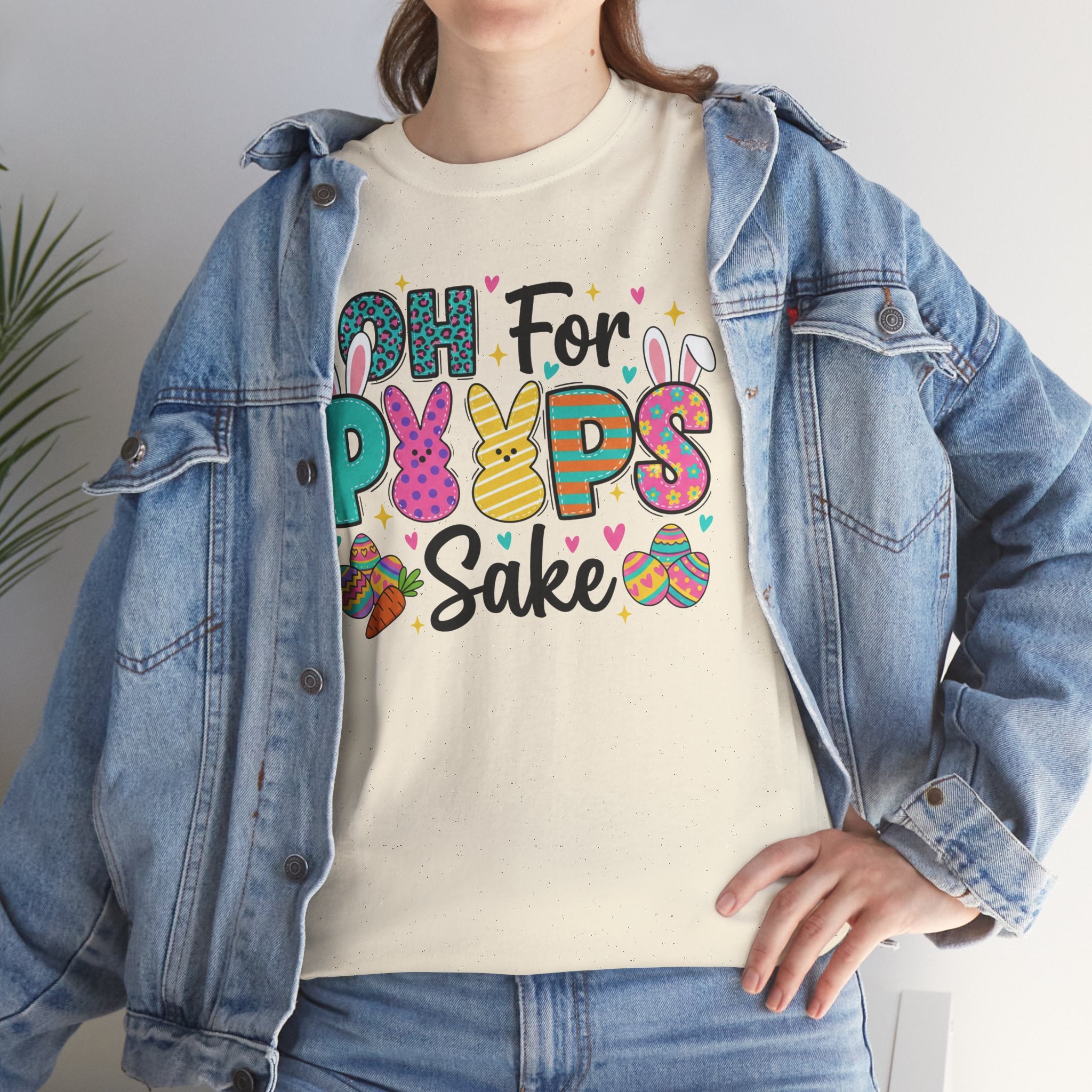 Easter "Oh For Peeps Sake" Graphic Tee — Cute Bunny & Egg Spring T-Shirt