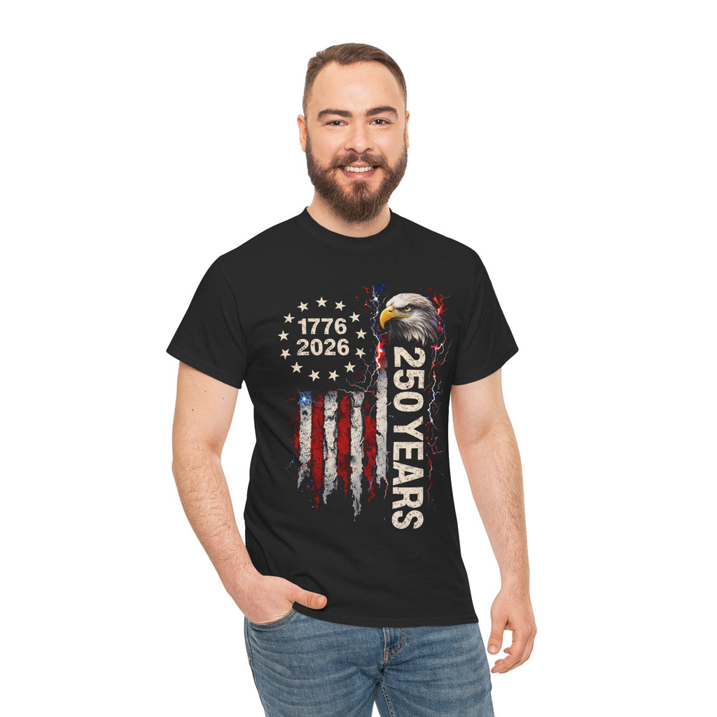250 Years Eagle American Flag T-Shirt — 1776-2026 Patriotic Independence Day Tee