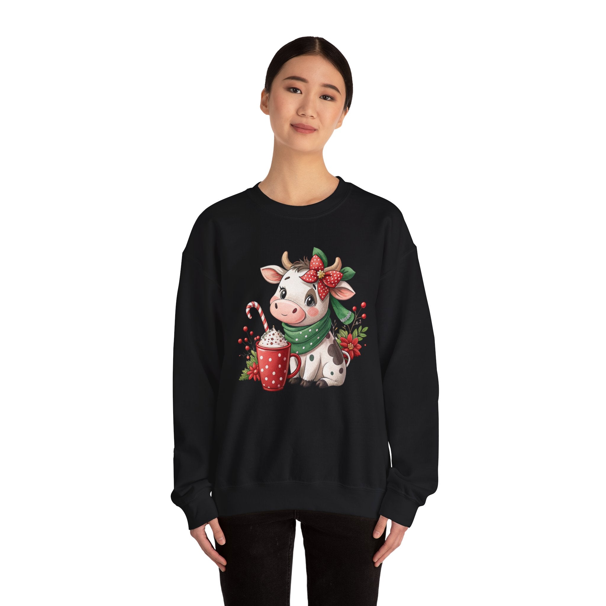 Cute Christmas Cow Sweatshirt