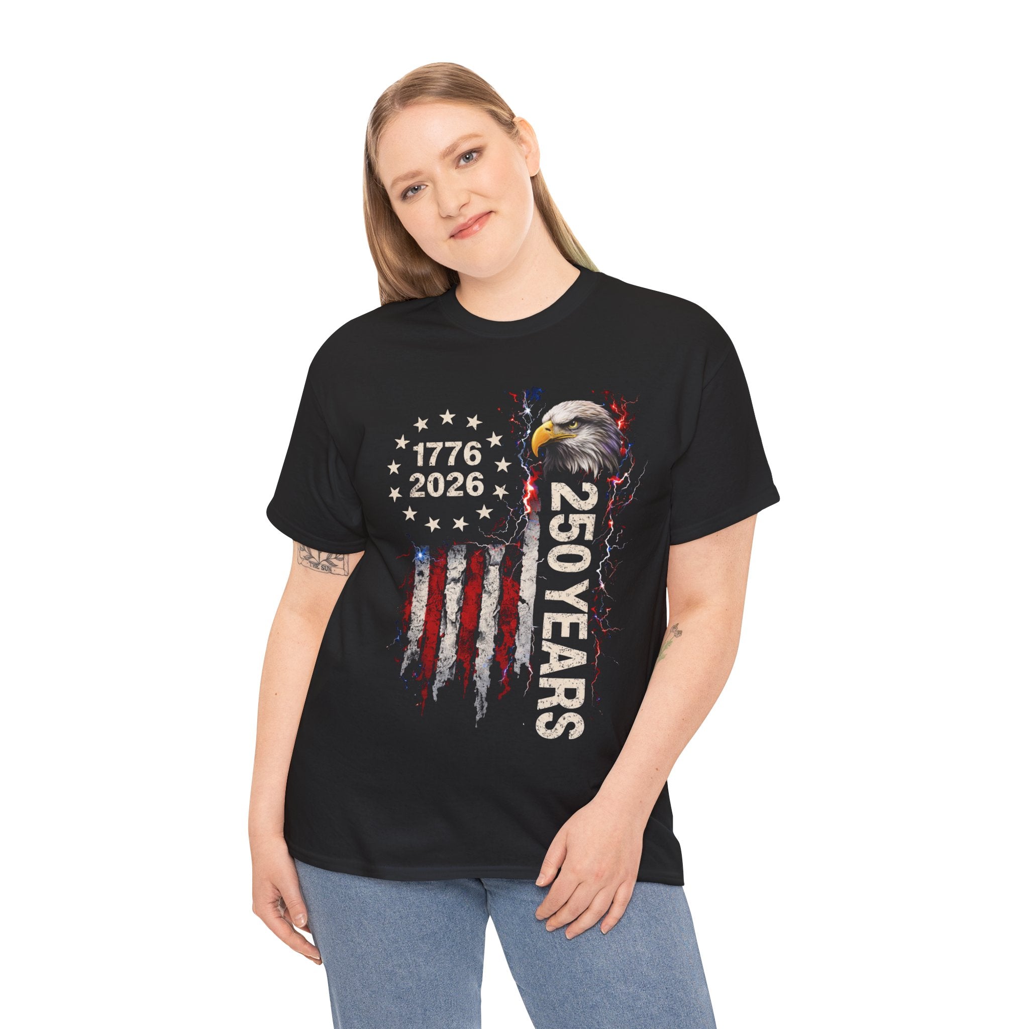 250 Years Eagle American Flag T-Shirt — 1776-2026 Patriotic Independence Day Tee