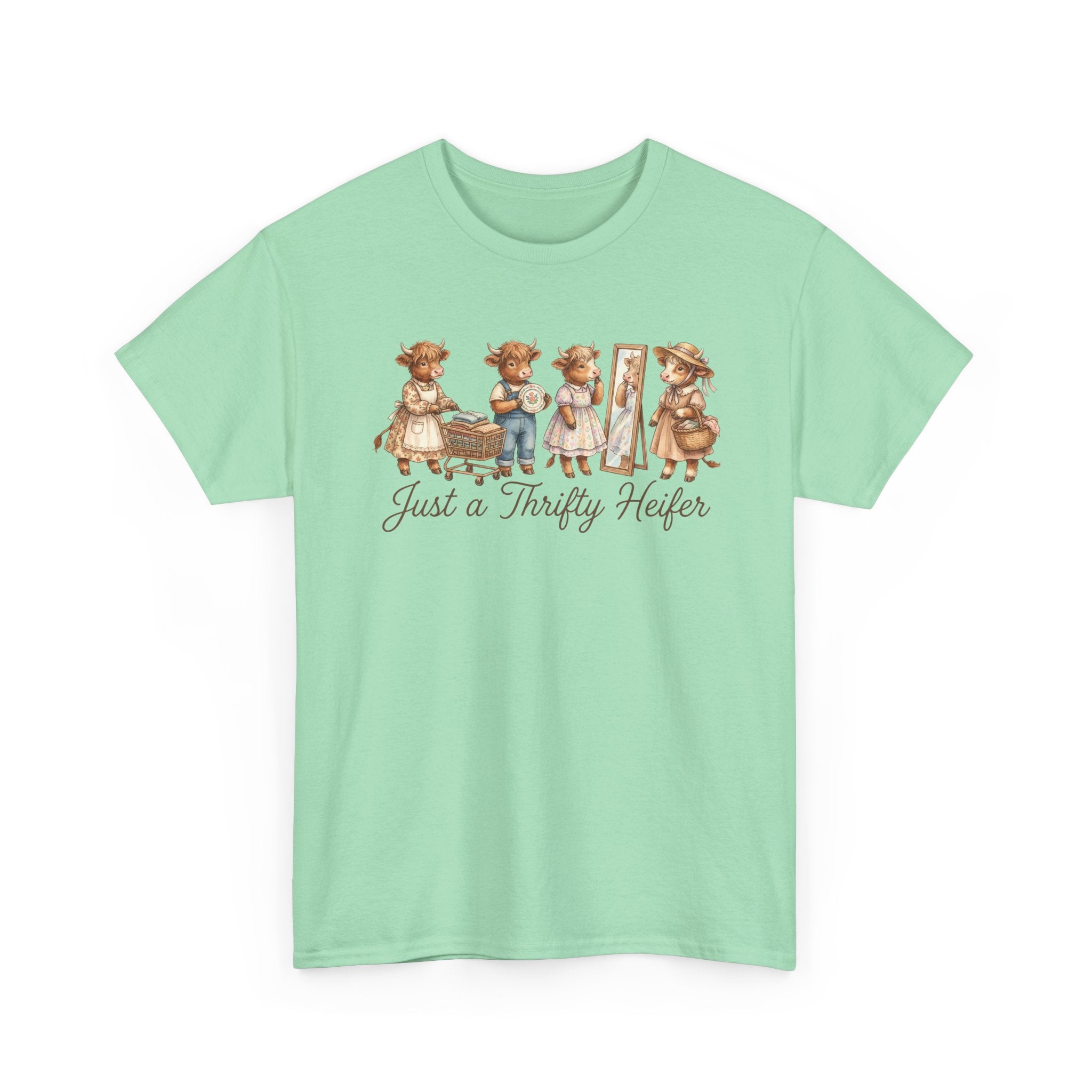 Just a Thrifty Heifer Cute Cow Graphic Tee