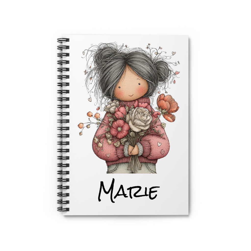 Personalized Floral Girl Spiral Notebook