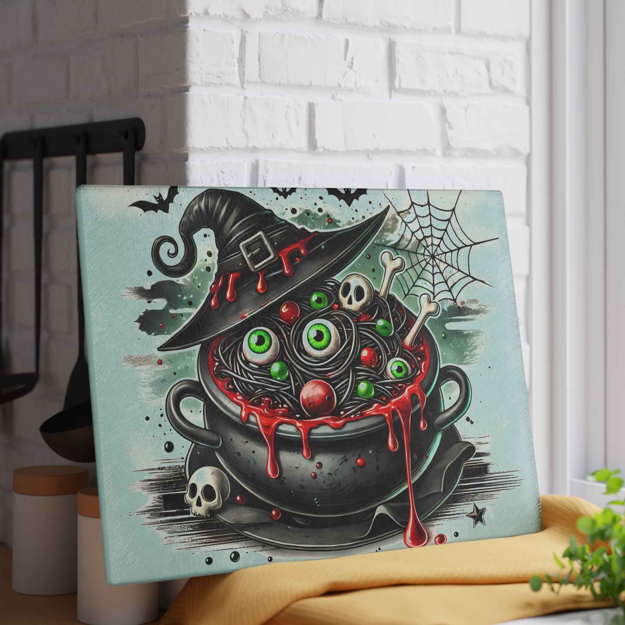 Witch's Cauldron Glass Cutting Board