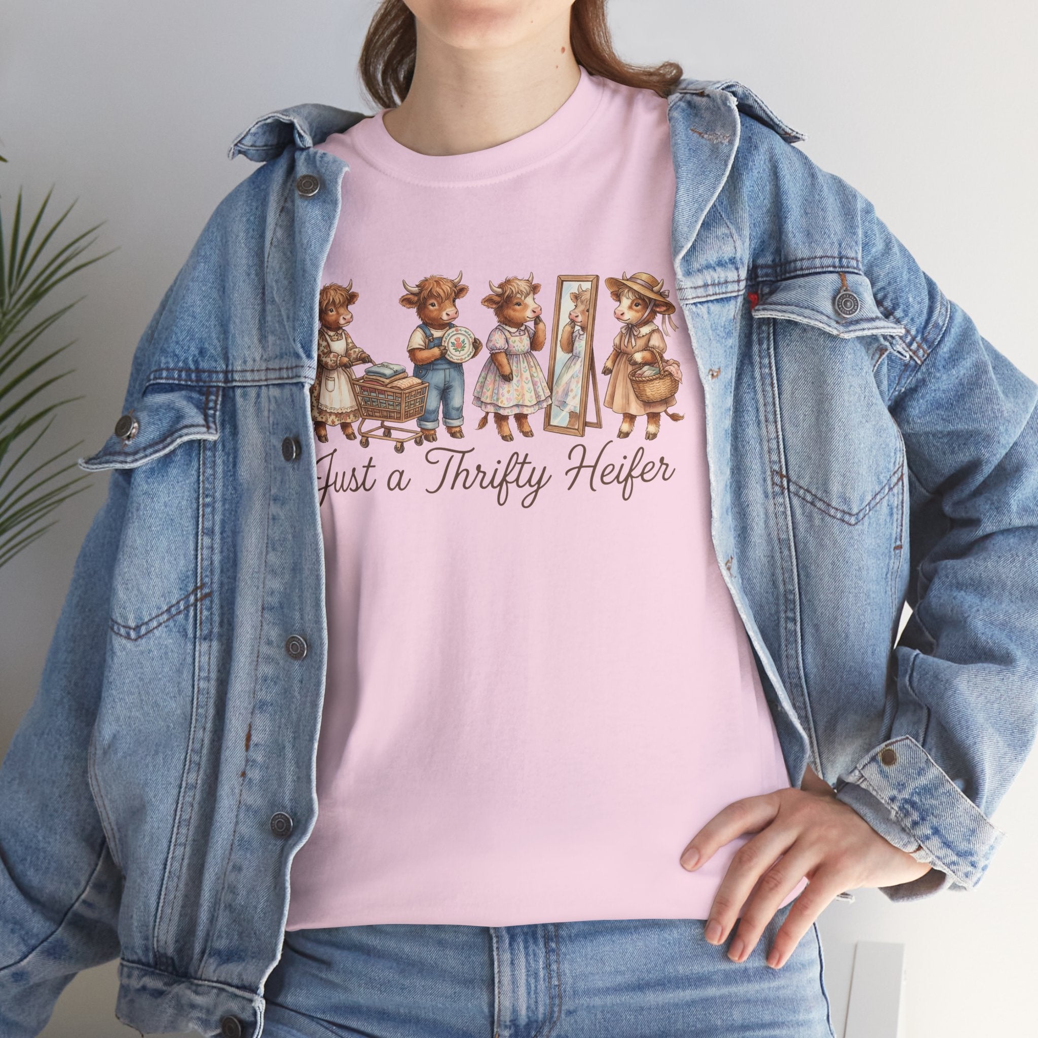 Just a Thrifty Heifer Cute Cow Graphic Tee