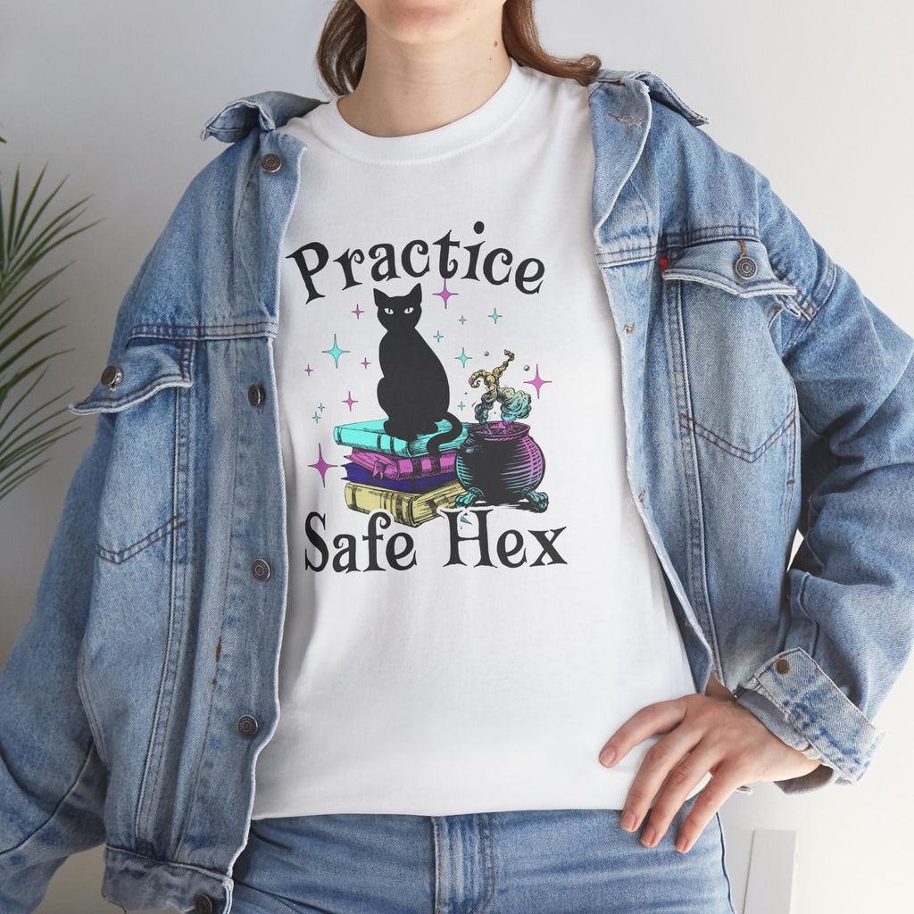 Practice Safe Hex Witchy Cat T-Shirt