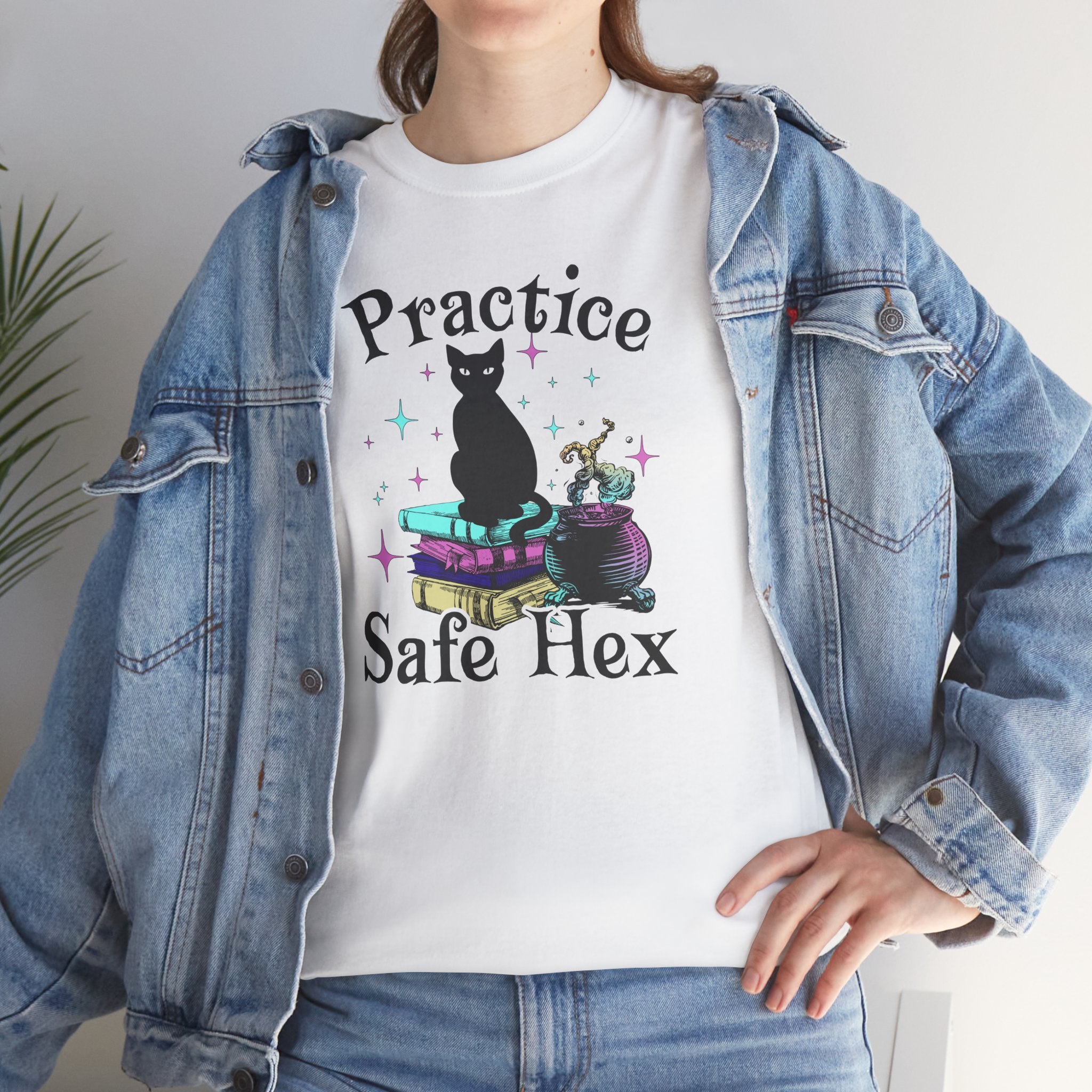 Practice Safe Hex Witchy Cat T-Shirt