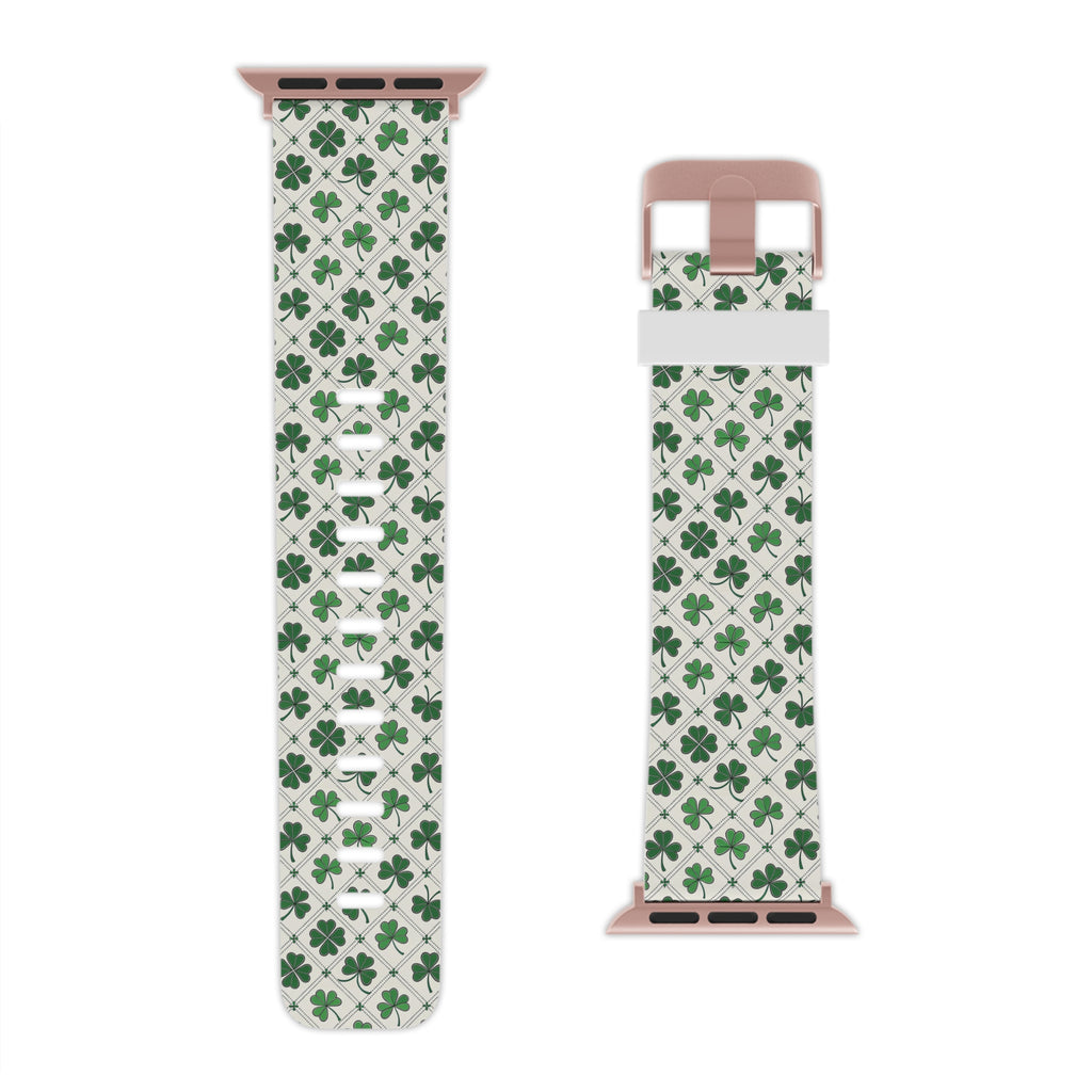 Clover Pattern Apple Watch Band — Green Shamrock St. Patrick’s Day Strap