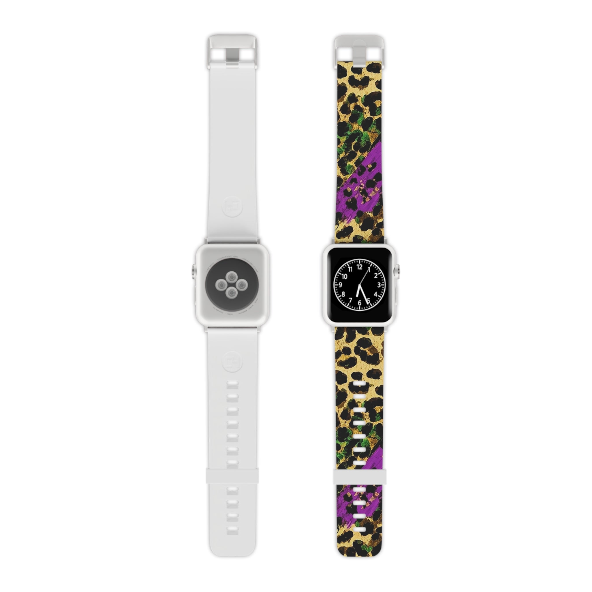 Mardi Gras Apple Watch Band — Bold Purple & Green Animal Print Strap