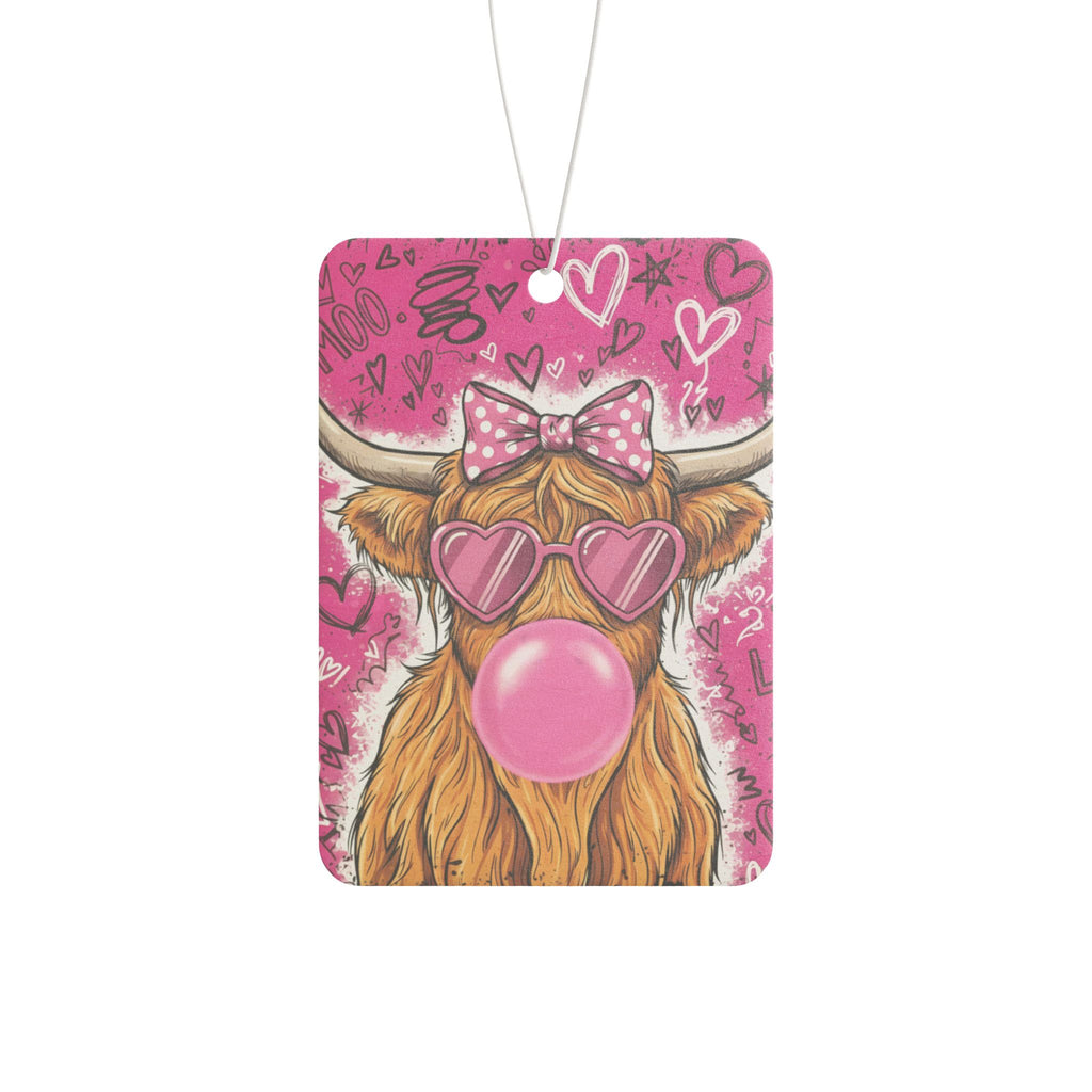 Cow Air Freshener — Cute Pink Bubblegum Highland Cow Car Scent