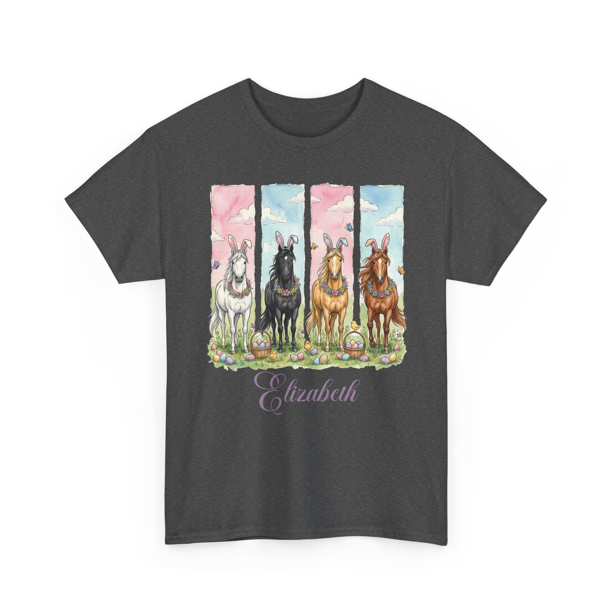Easter Horse Watercolor Portrait Tee — Personalized Design