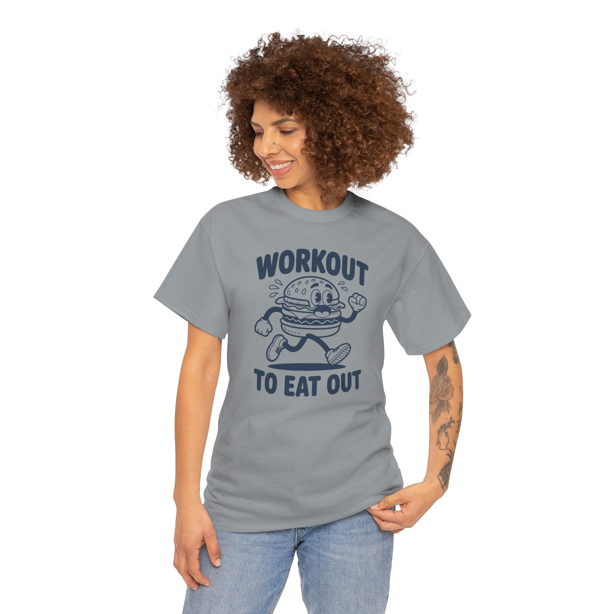 Workout To Eat Out T-Shirt — Funny Fitness Burger Tee