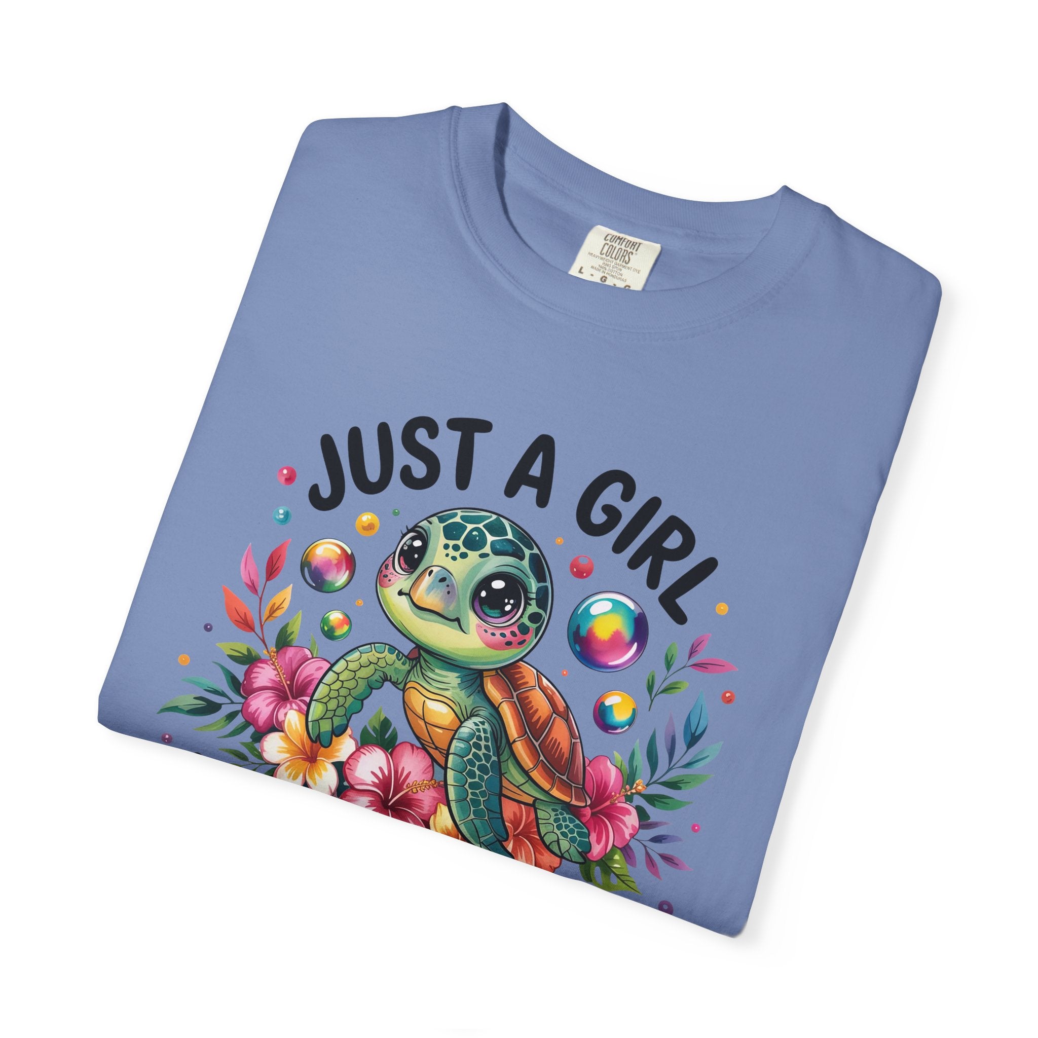 Just a Girl Loves Turtles Graphic T-Shirt — Cute Sea Turtle Tee