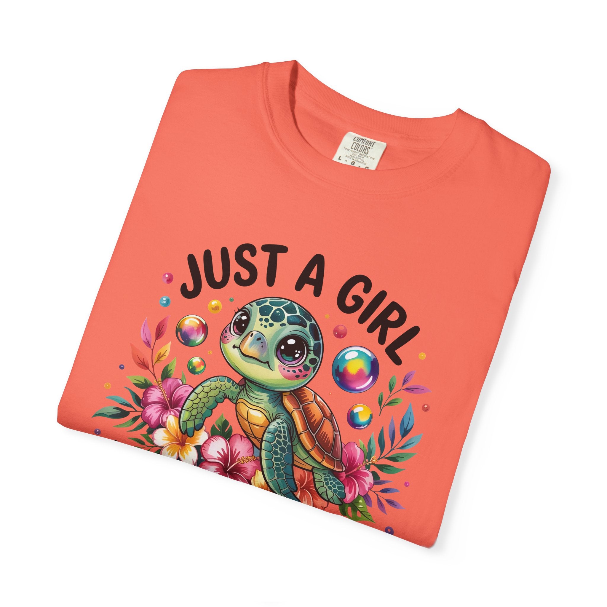 Just a Girl Loves Turtles Graphic T-Shirt — Cute Sea Turtle Tee