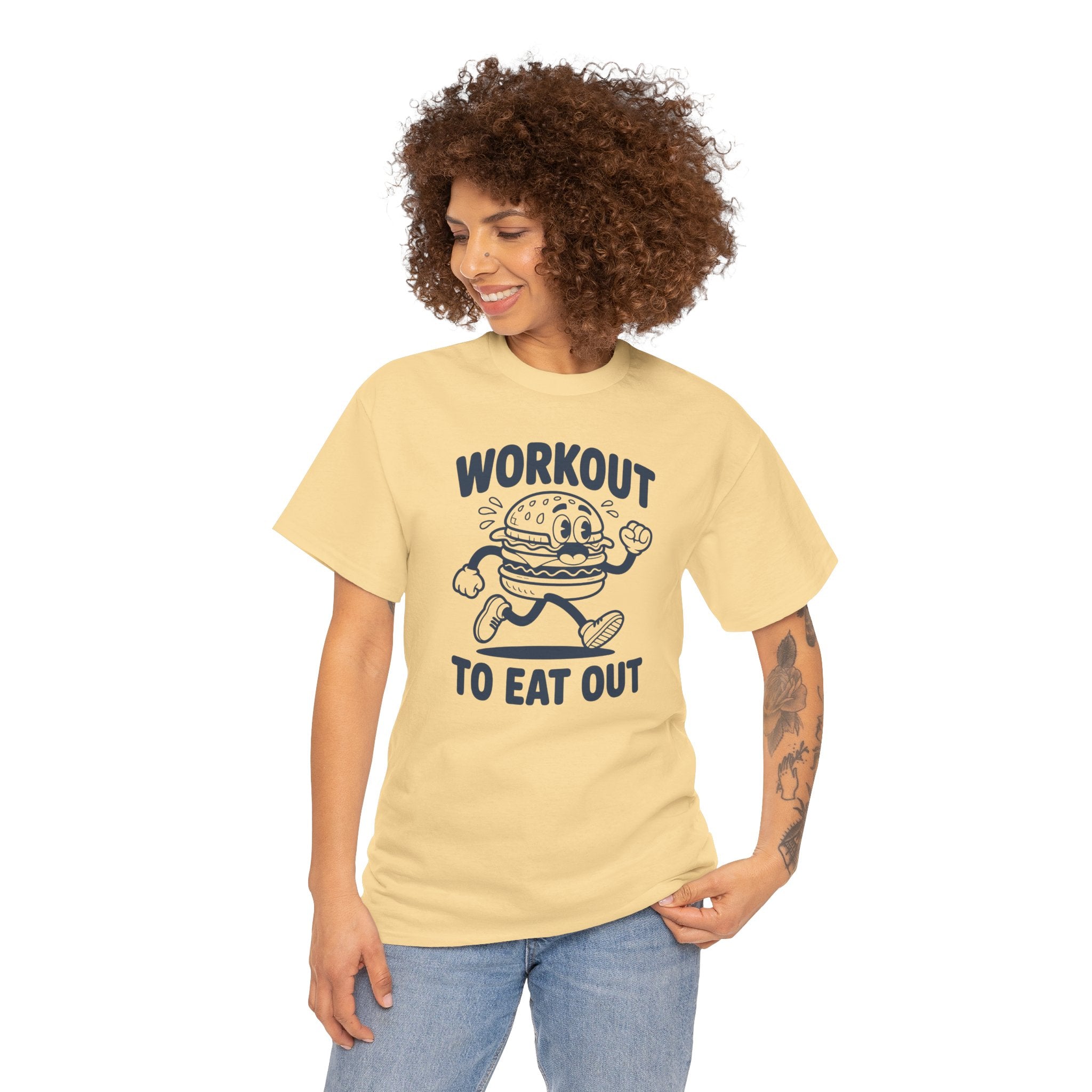 Workout To Eat Out T-Shirt — Funny Fitness Burger Tee