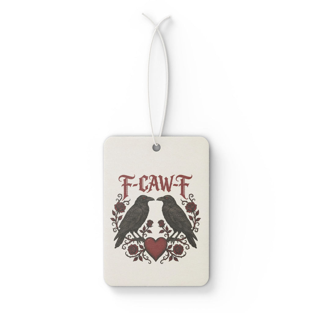 Car Air Freshener — Gothic Raven 'F-CAW-F' Design with Heart Accent