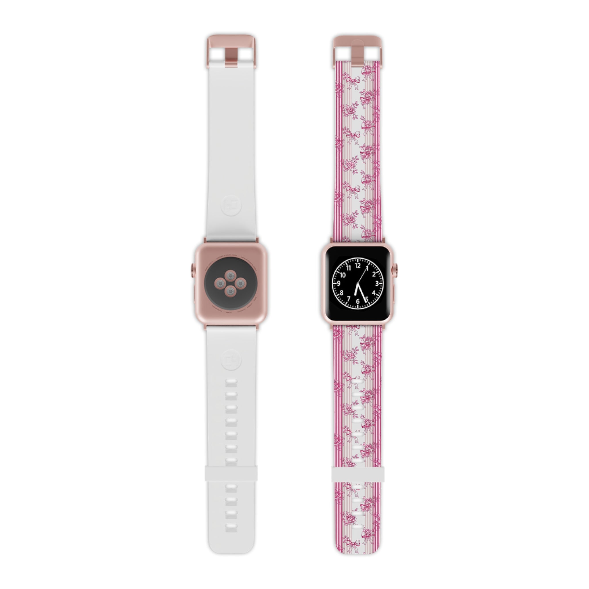 Pink Floral Stripe Bows Apple Watch Band
