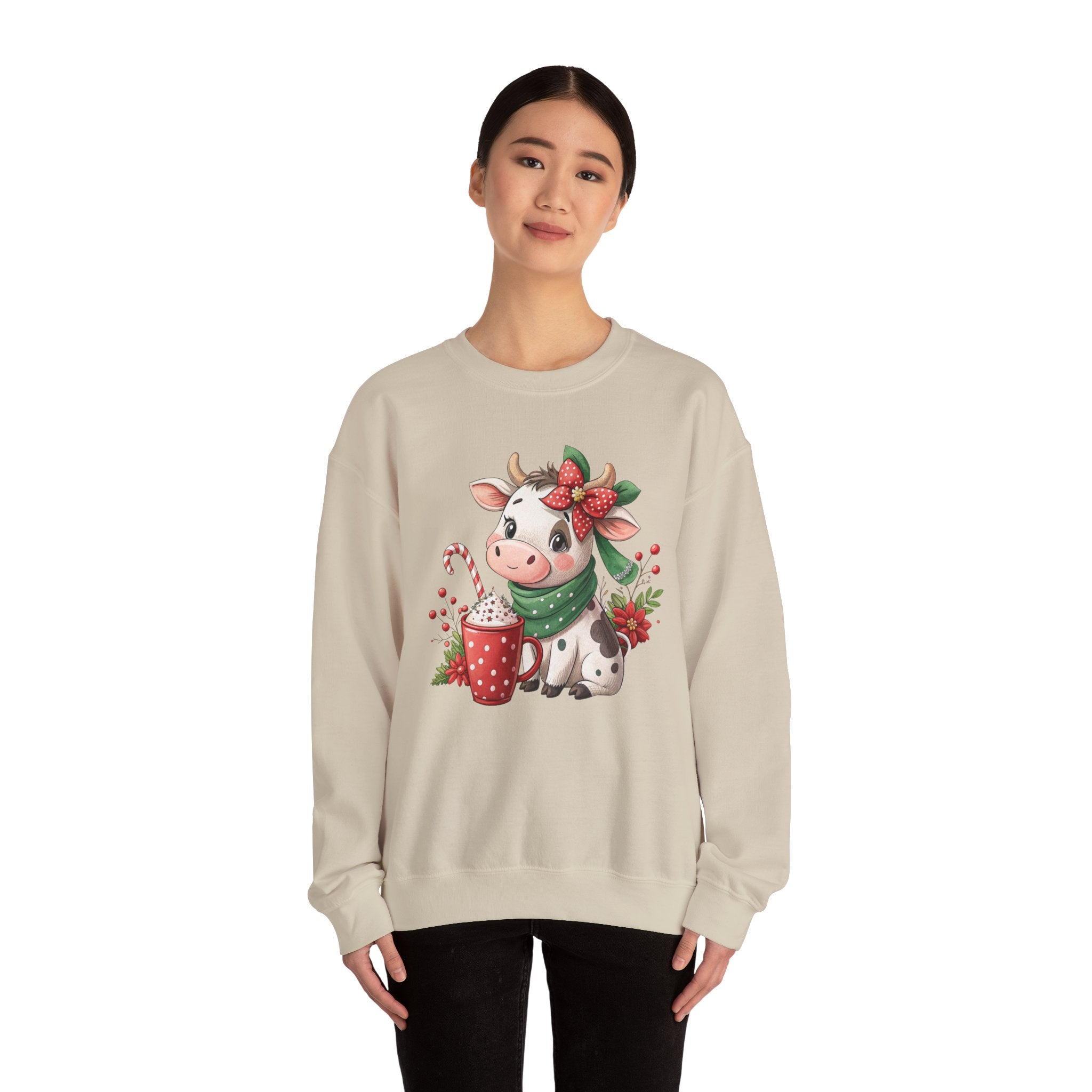 Cute Christmas Cow Sweatshirt