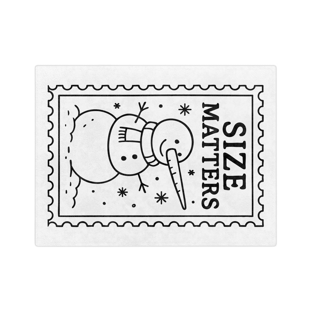 Holiday Throw Blanket — 'Size Matters' Snowman Velveteen Microfiber Blanket