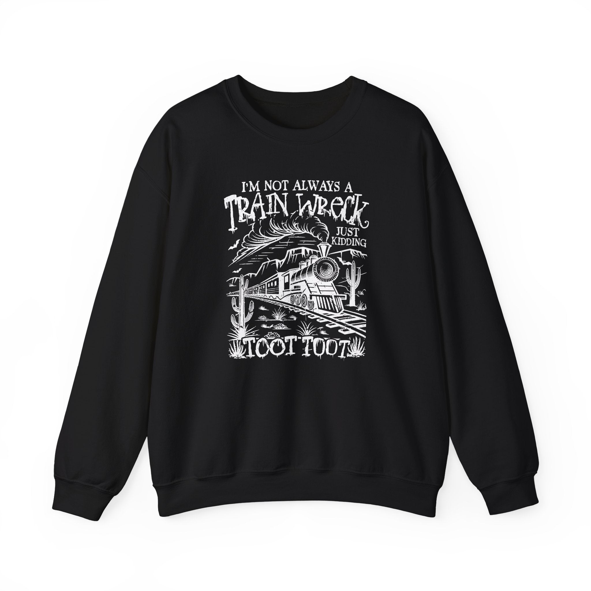 Train Wreck Humor Crewneck Sweatshirt
