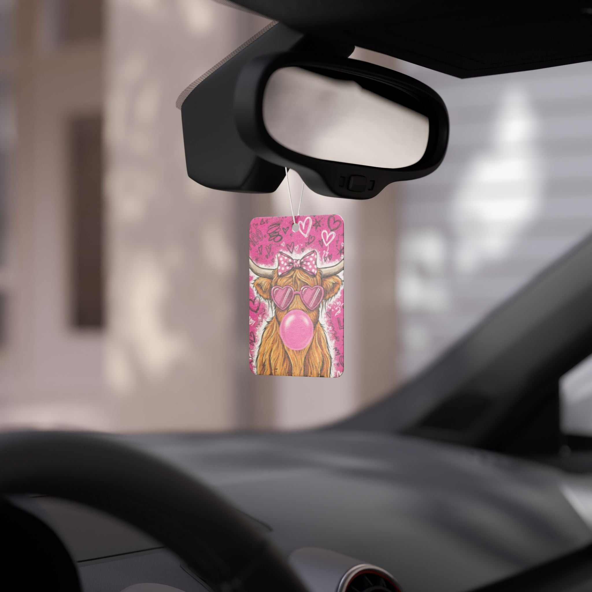 Cow Air Freshener — Cute Pink Bubblegum Highland Cow Car Scent