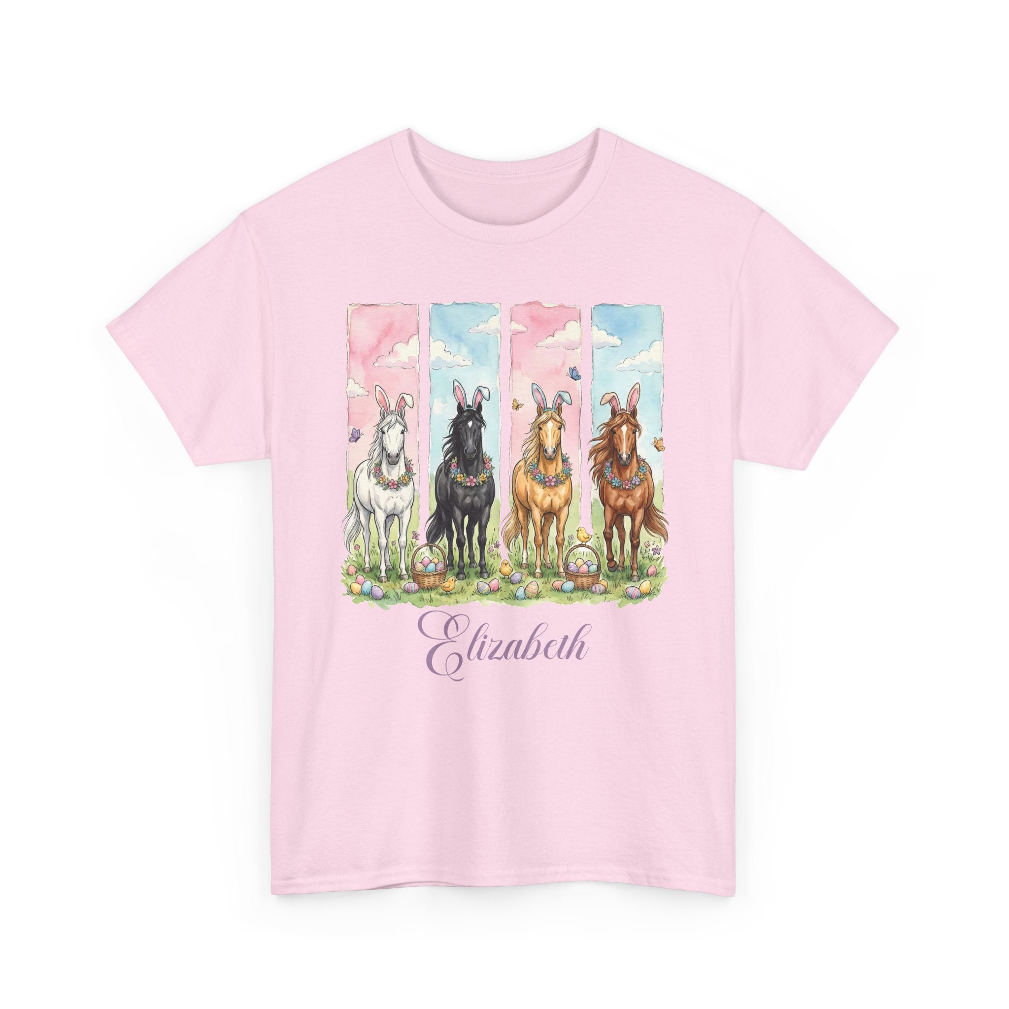 Easter Horse Watercolor Portrait Tee — Personalized Design