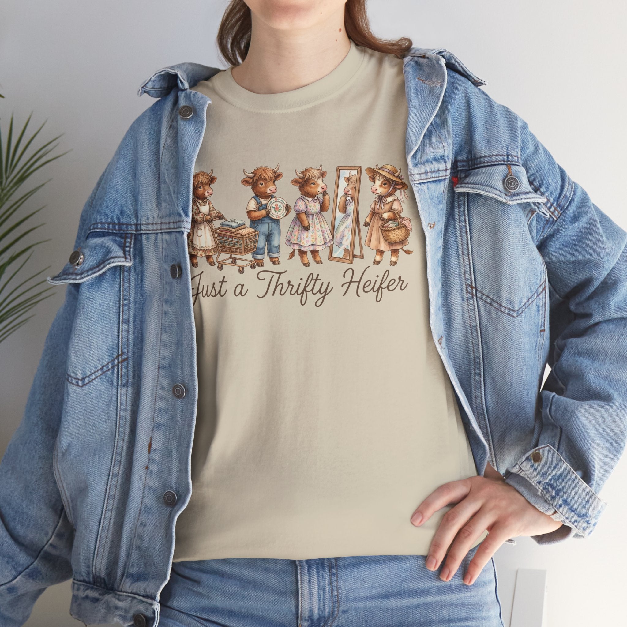 Just a Thrifty Heifer Cute Cow Graphic Tee