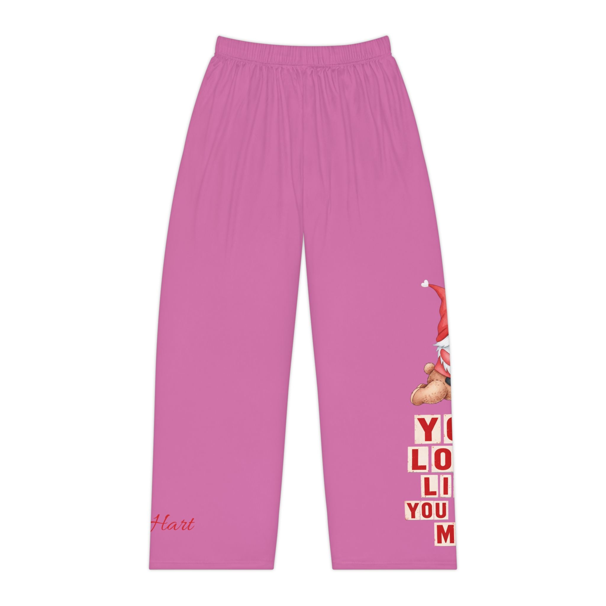 Women's Personalized Valentine Pajama Pants - You Look Like You Love Me - Gnome