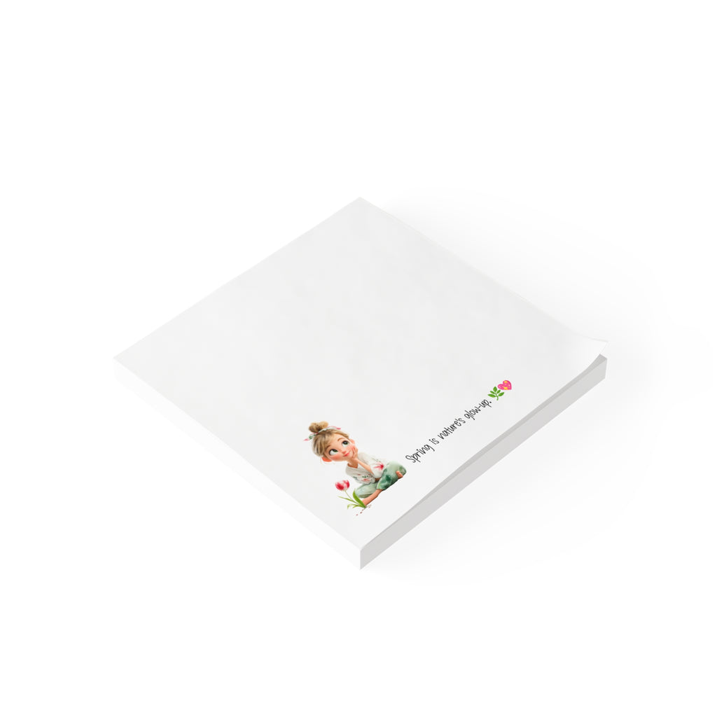 Cute Girl Floral Corner Post-it Note Pads — Sticky Notes for Kids, Teachers & Moms