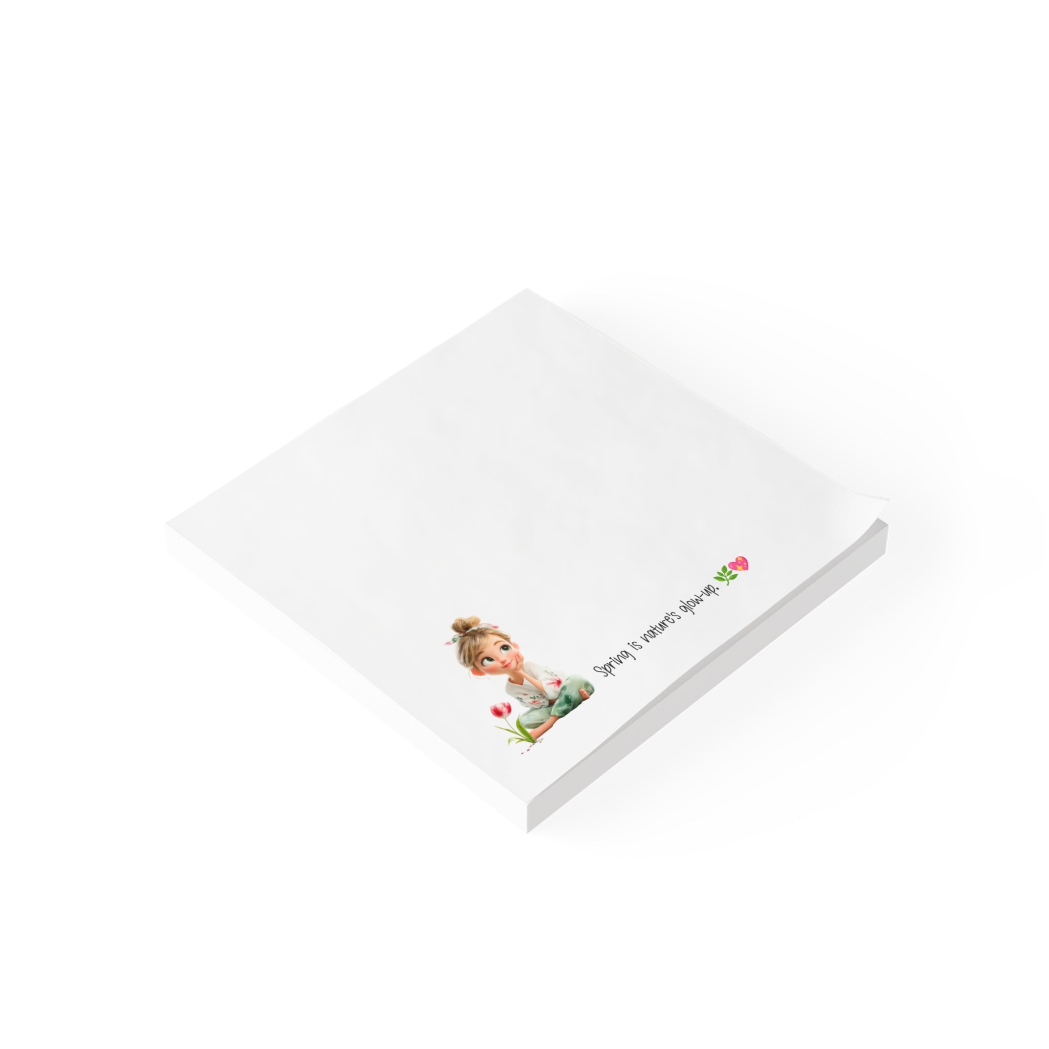 Cute Girl Floral Corner Post-it Note Pads — Sticky Notes for Kids, Teachers & Moms