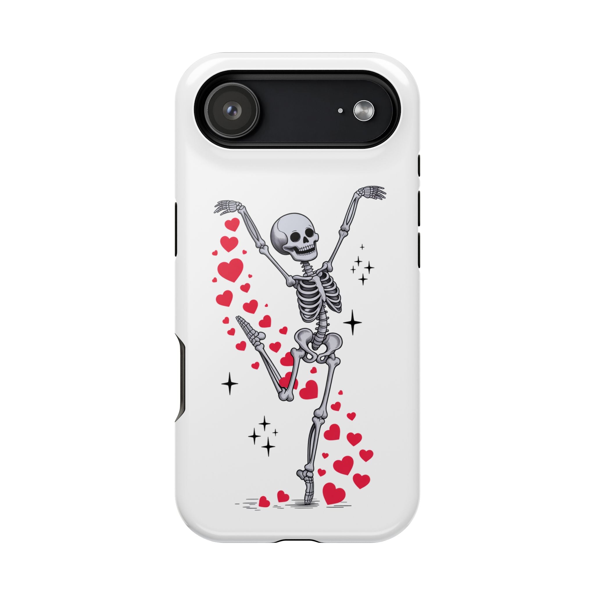 Phone Case — Dancing Skeleton with Hearts Magnetic Impact-Resistant Case