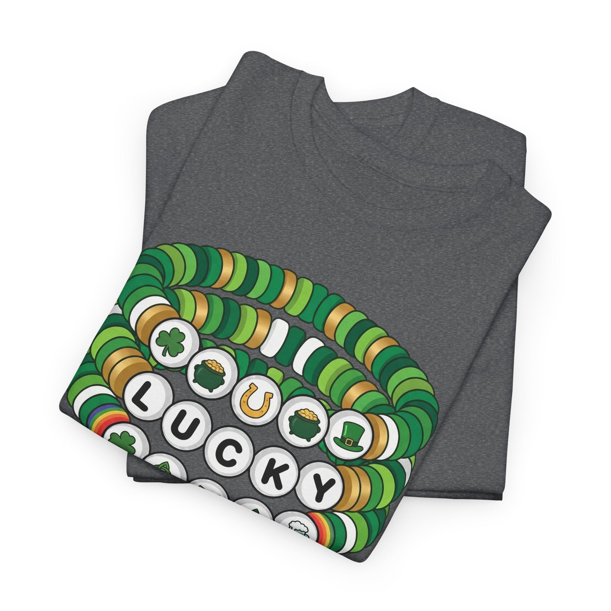 Lucky Bead Bracelet Graphic Tee — St. Patrick’s Day Green Charm Shirt