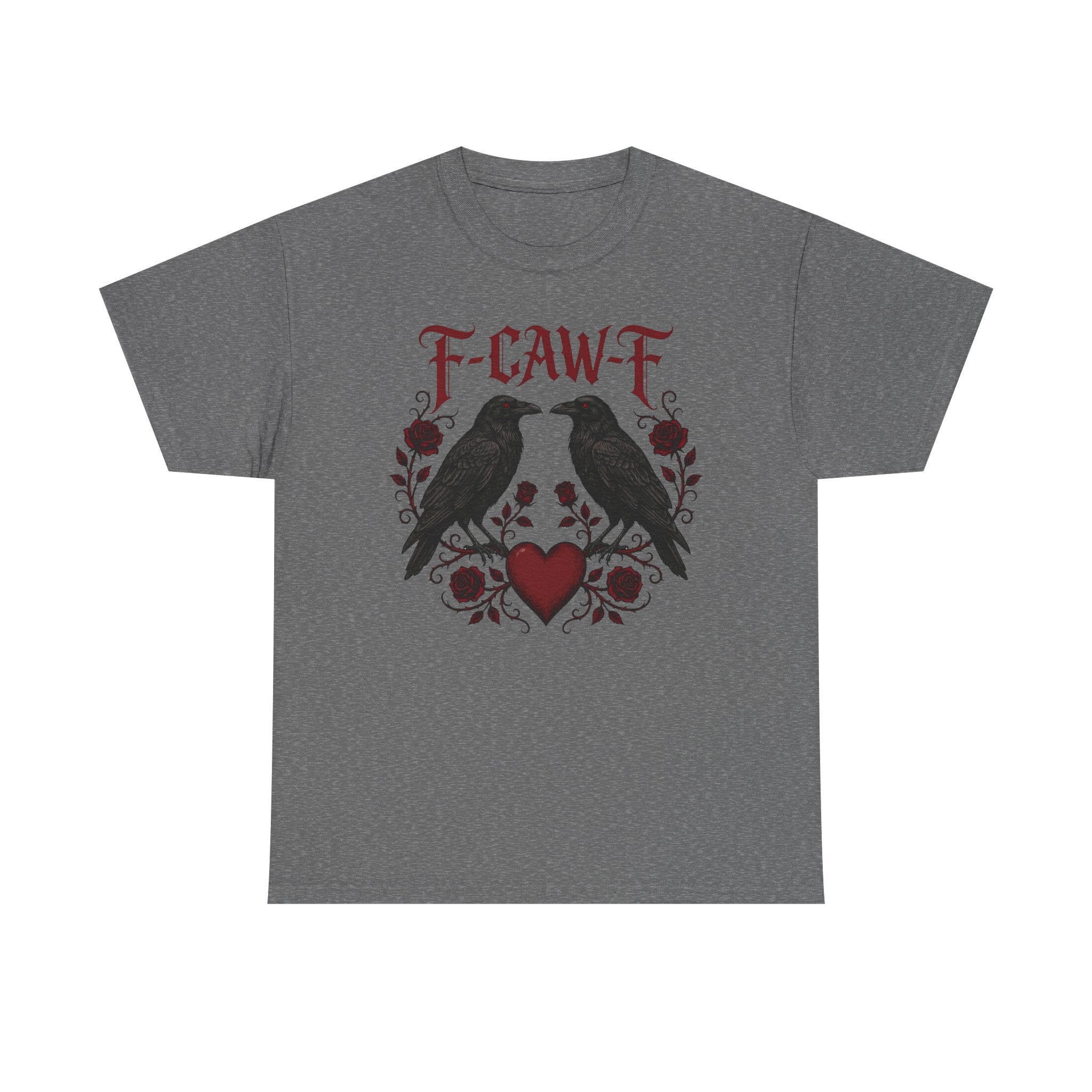 Raven Love Tee – F-CAW-F Gothic Crow Heart T-Shirt