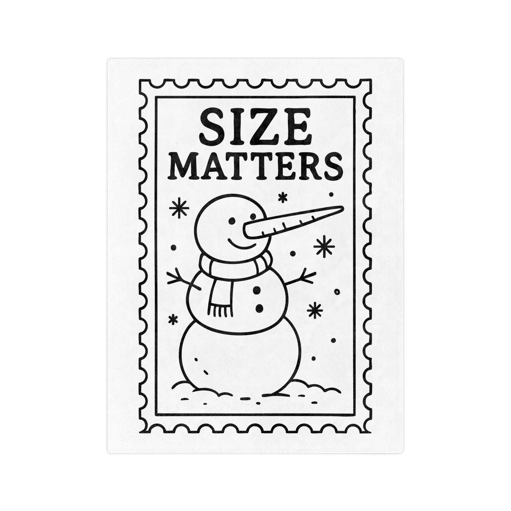 Holiday Throw Blanket — 'Size Matters' Snowman Velveteen Microfiber Blanket