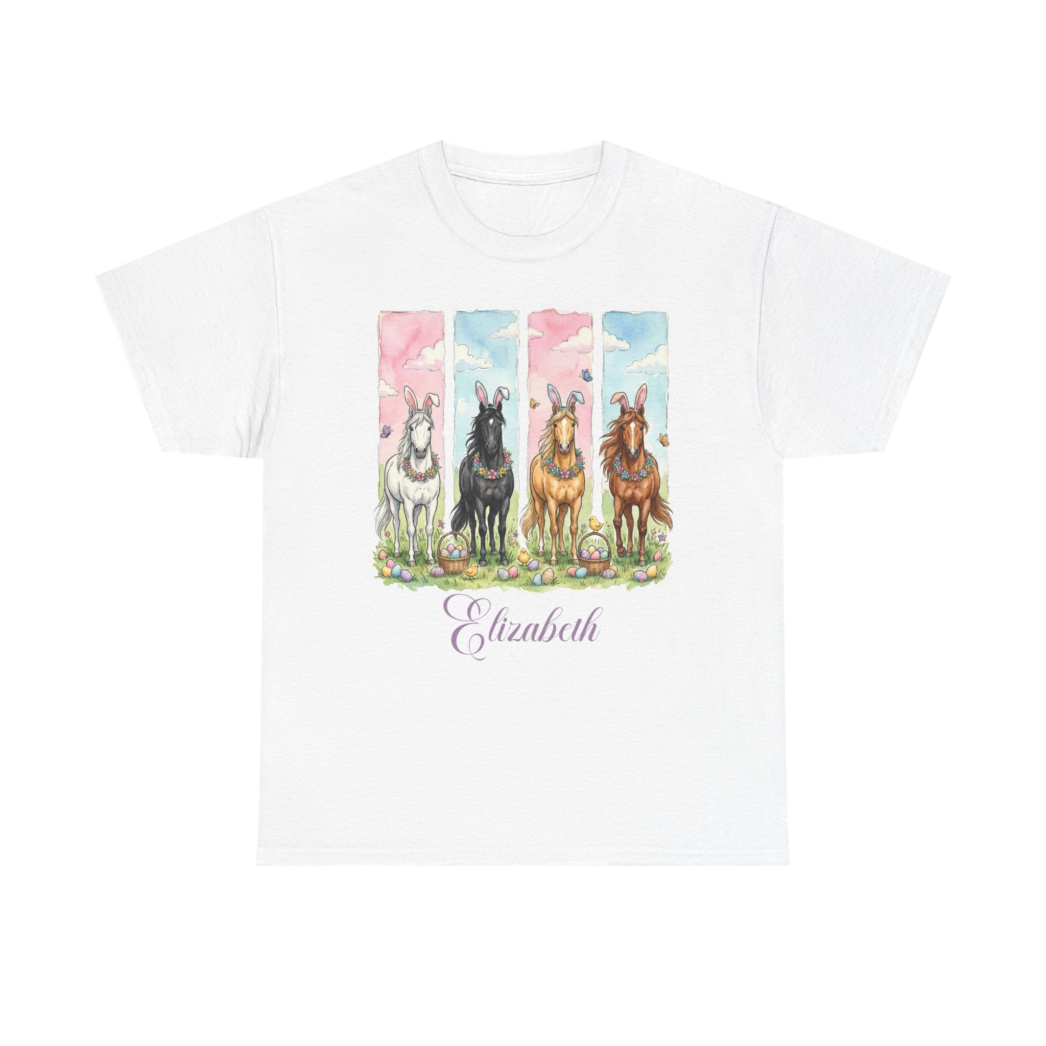 Easter Horse Watercolor Portrait Tee — Personalized Design