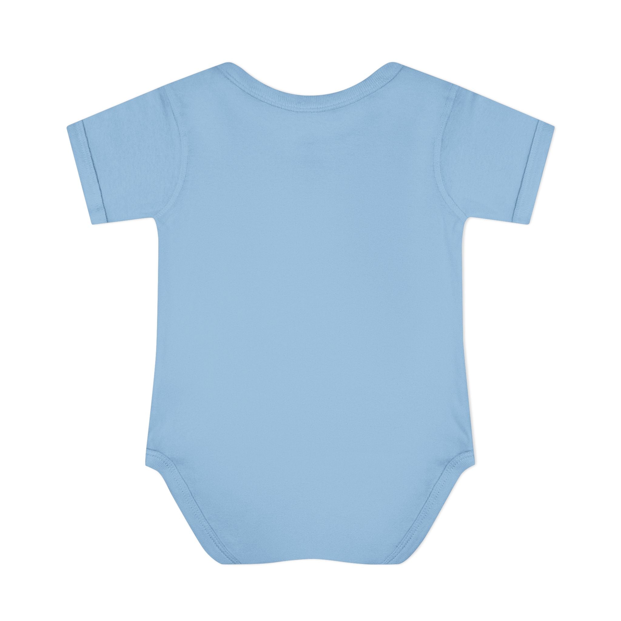 Personalized Baby Bodysuit — Blue Cozy Bear My First Christmas with Name